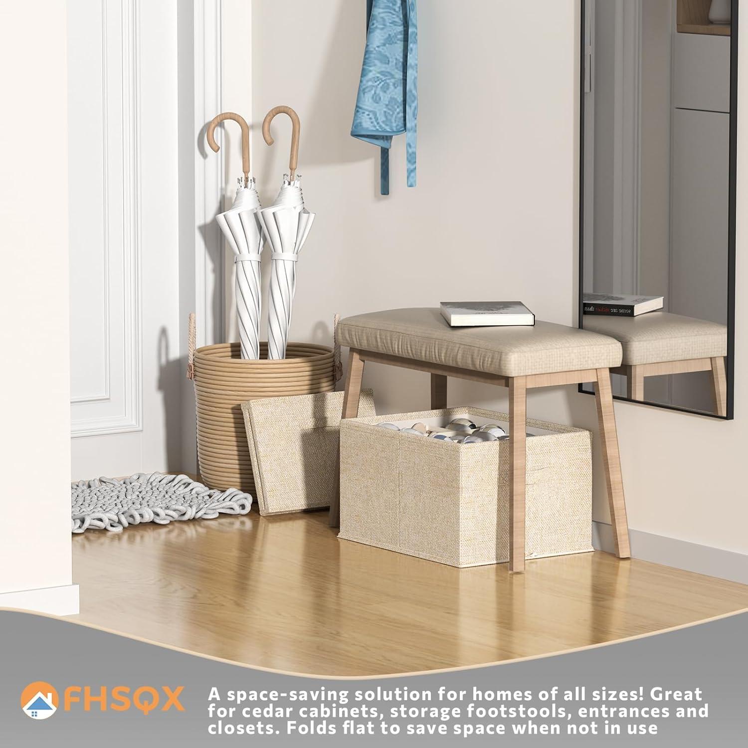 Organizador de Zapatos Plegable FHSQX Beige 2 Paquetes 24 Pares