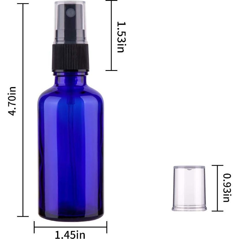 Botellas de Spray 60ml Hydior 3 Pack Vidrio Azul Reutilizables