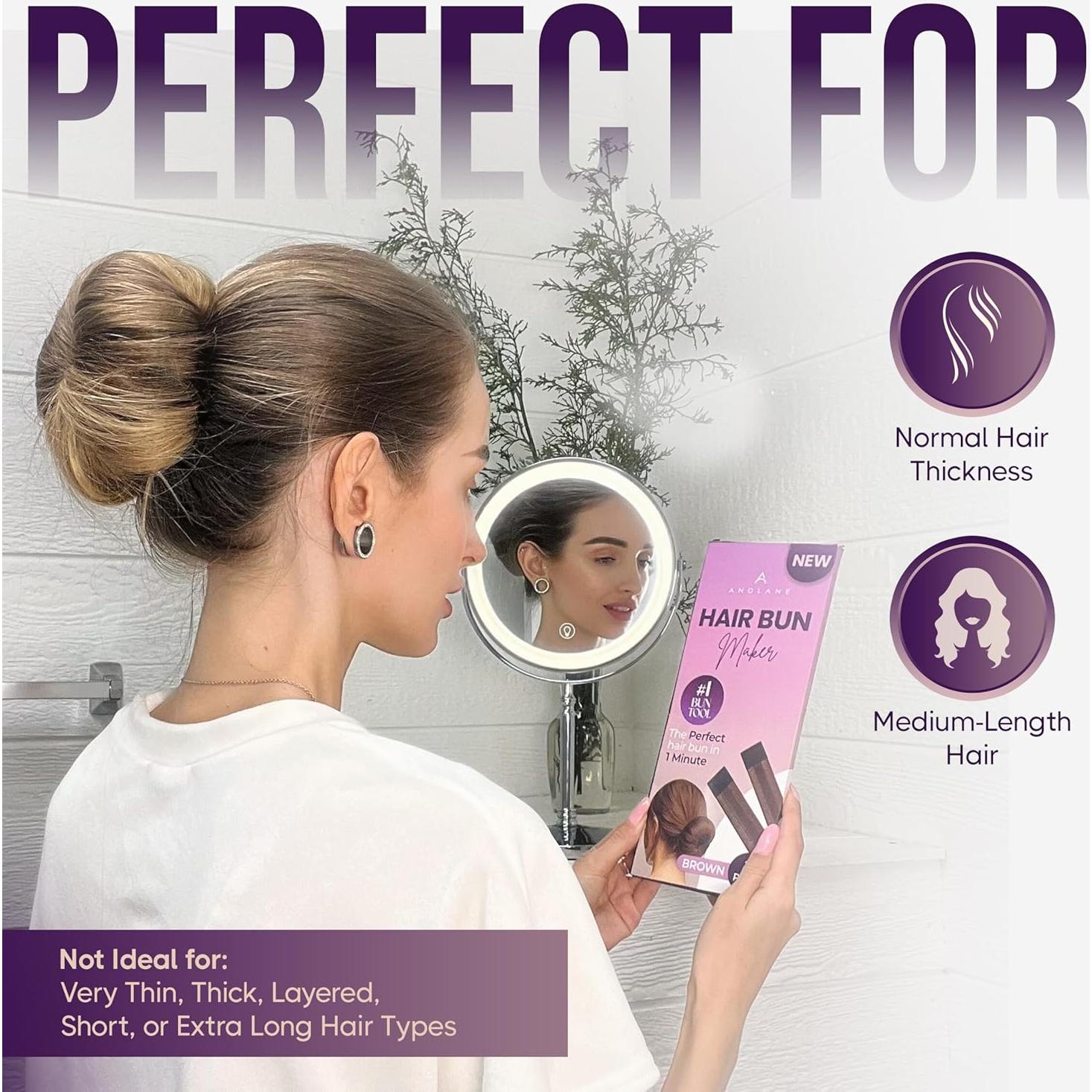 Fabricador de moños Andlane - Clip fácil para cabello largo - Paquete de 2