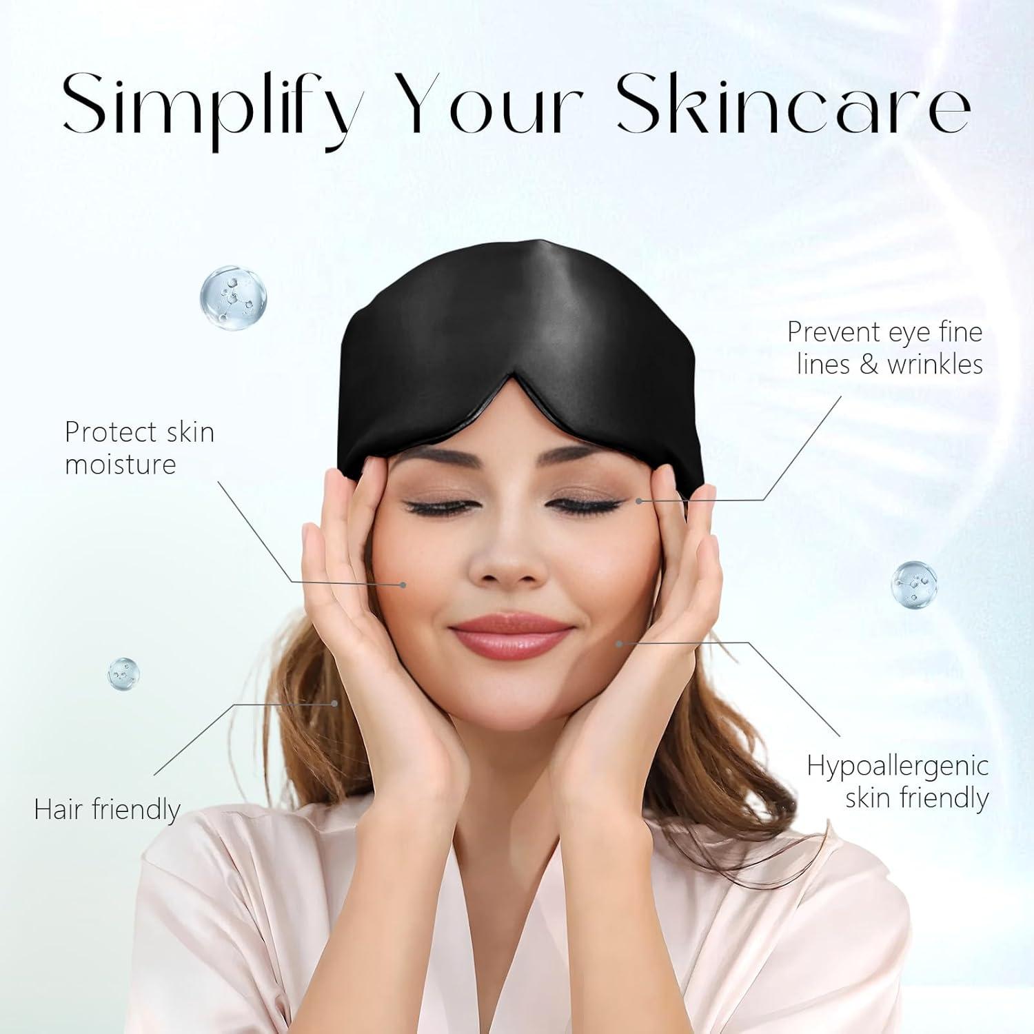 Máscara de Sueño de Seda ZIMASILK 100% 22 Momme Negra