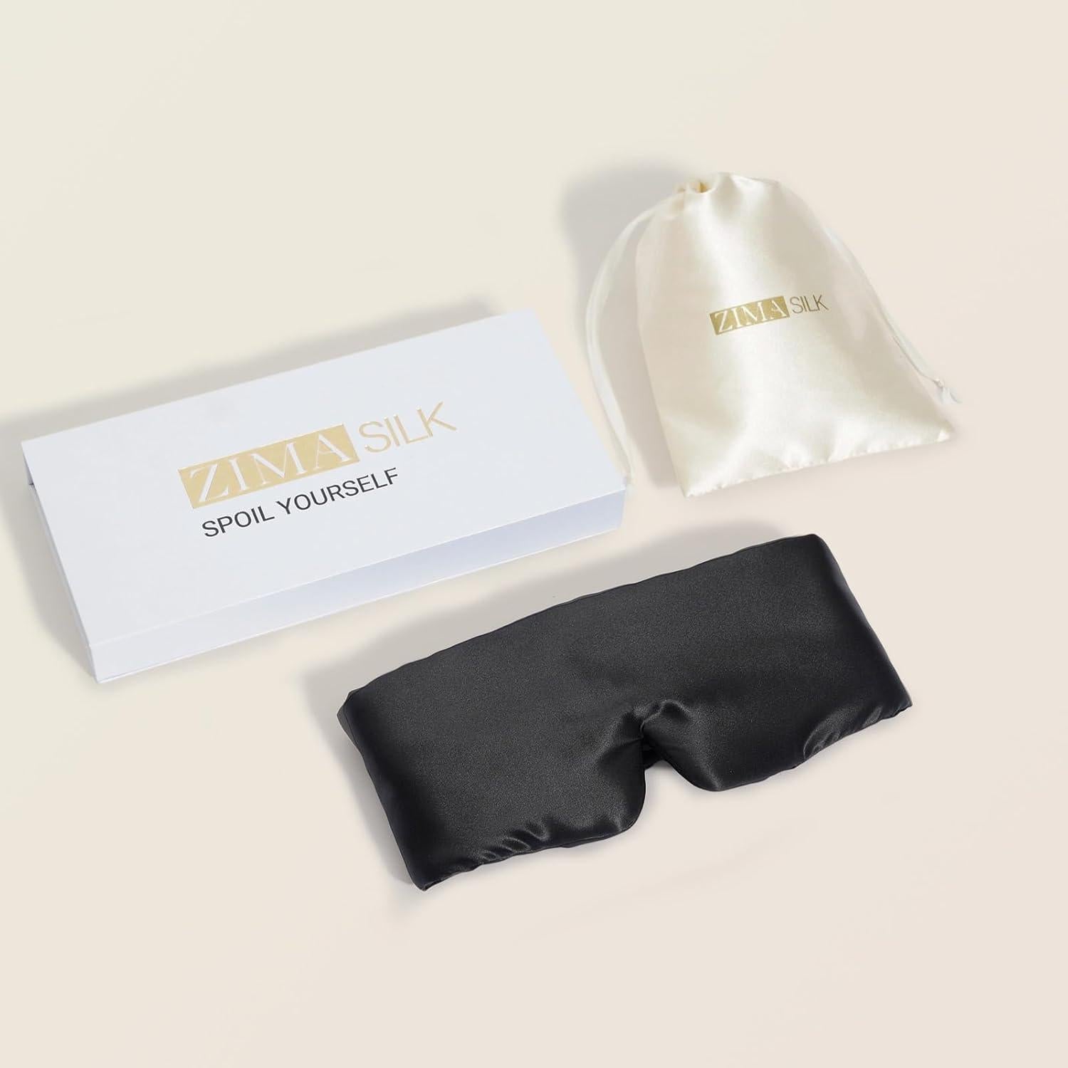 Máscara de Sueño de Seda ZIMASILK 100% 22 Momme Negra