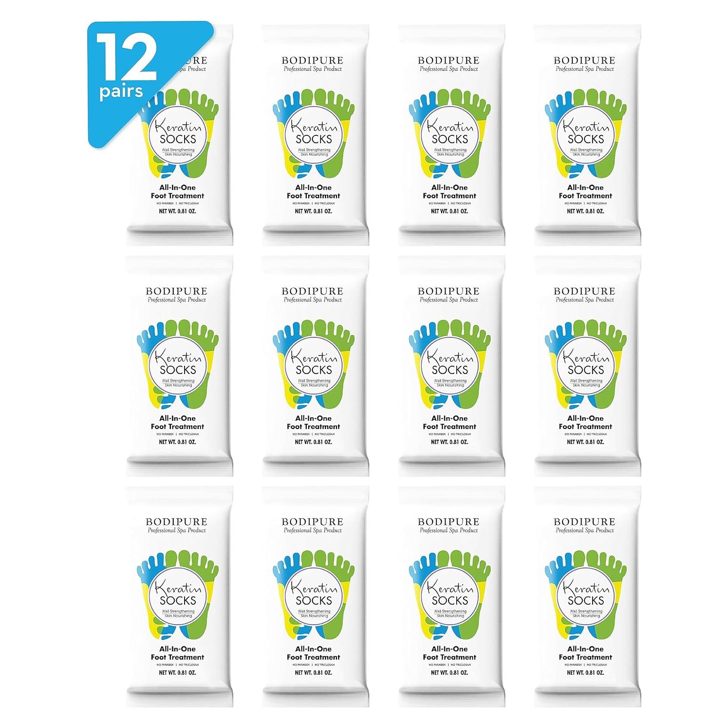 Bodipure Máscara Hidratante para Pies 12 Pares Queratina