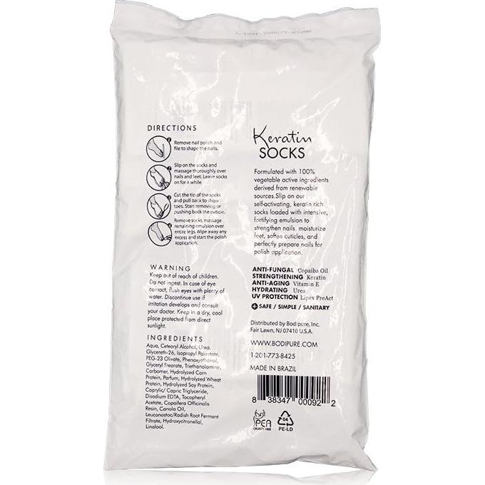 Bodipure Máscara Hidratante para Pies 12 Pares Queratina