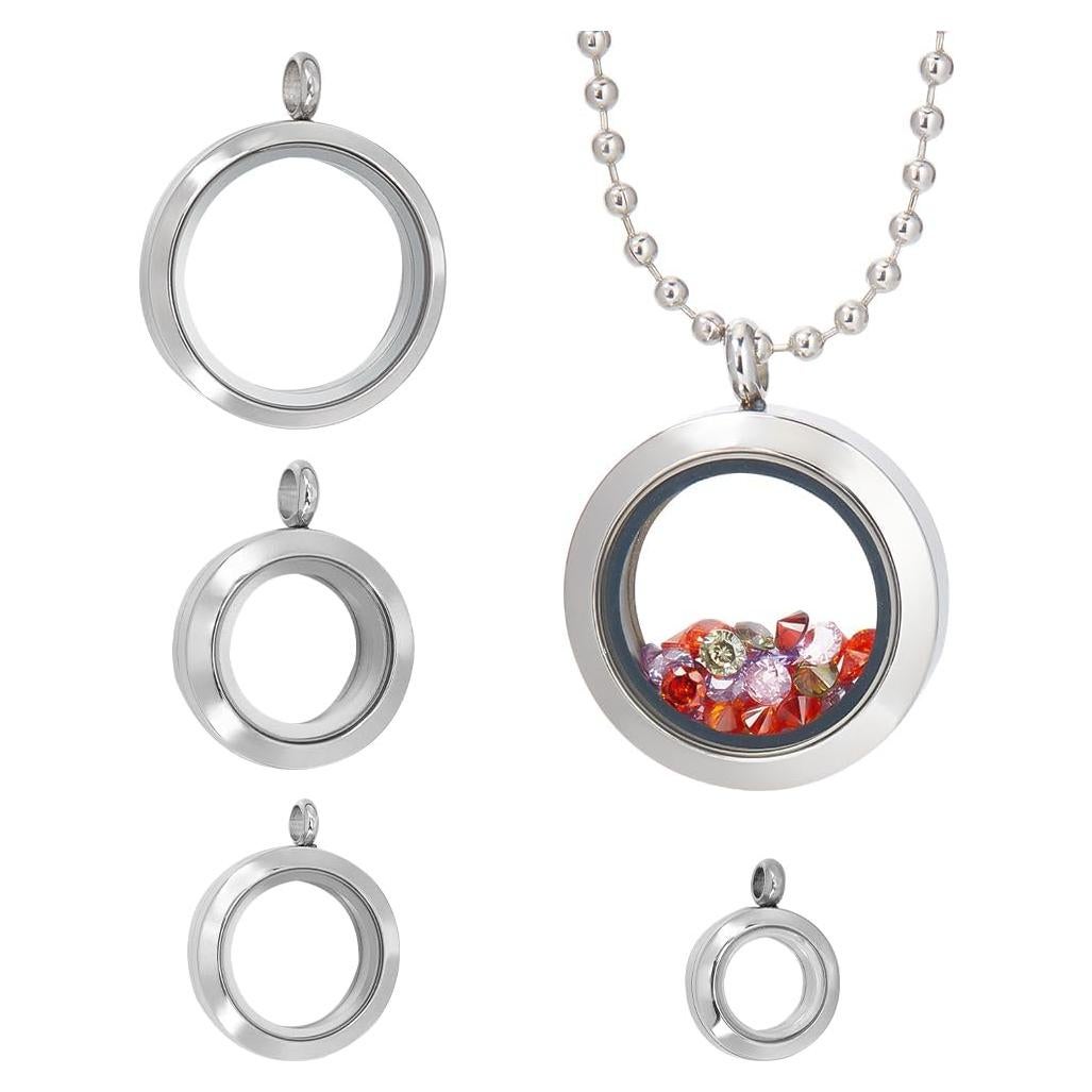 Marco de Foto de Cristal 4Pcs Acero Inoxidable 13-18mm