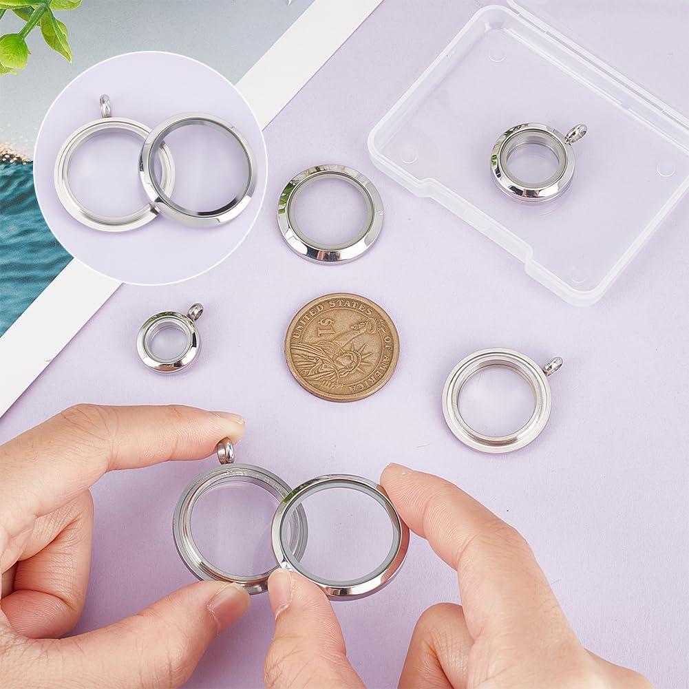 Marco de Foto de Cristal 4Pcs Acero Inoxidable 13-18mm