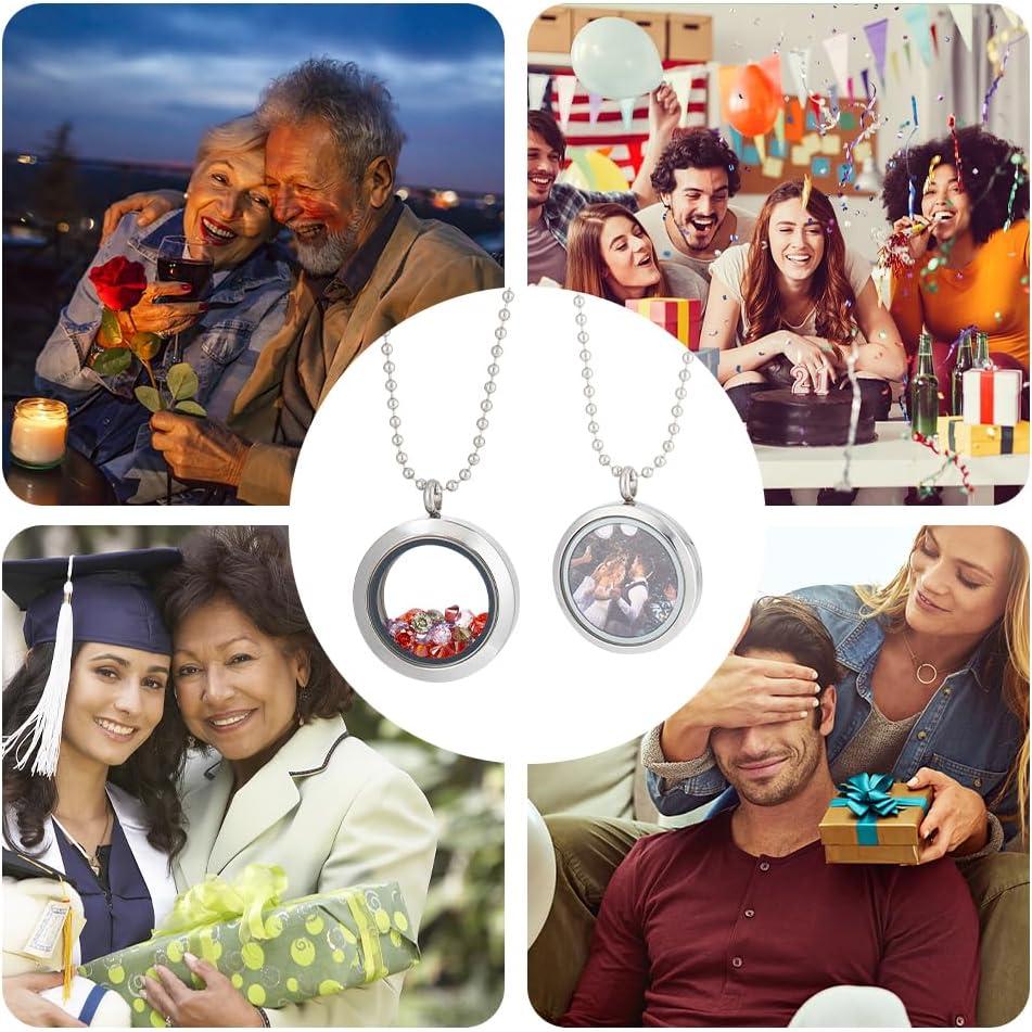 Marco de Foto de Cristal 4Pcs Acero Inoxidable 13-18mm