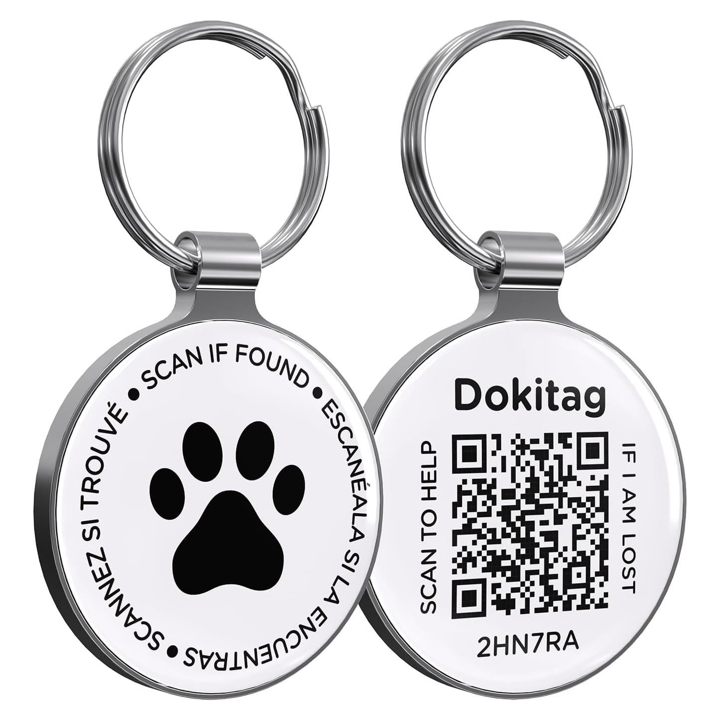 Etiqueta de Identificación para Mascotas Dokitag QR - Pequeña Negra