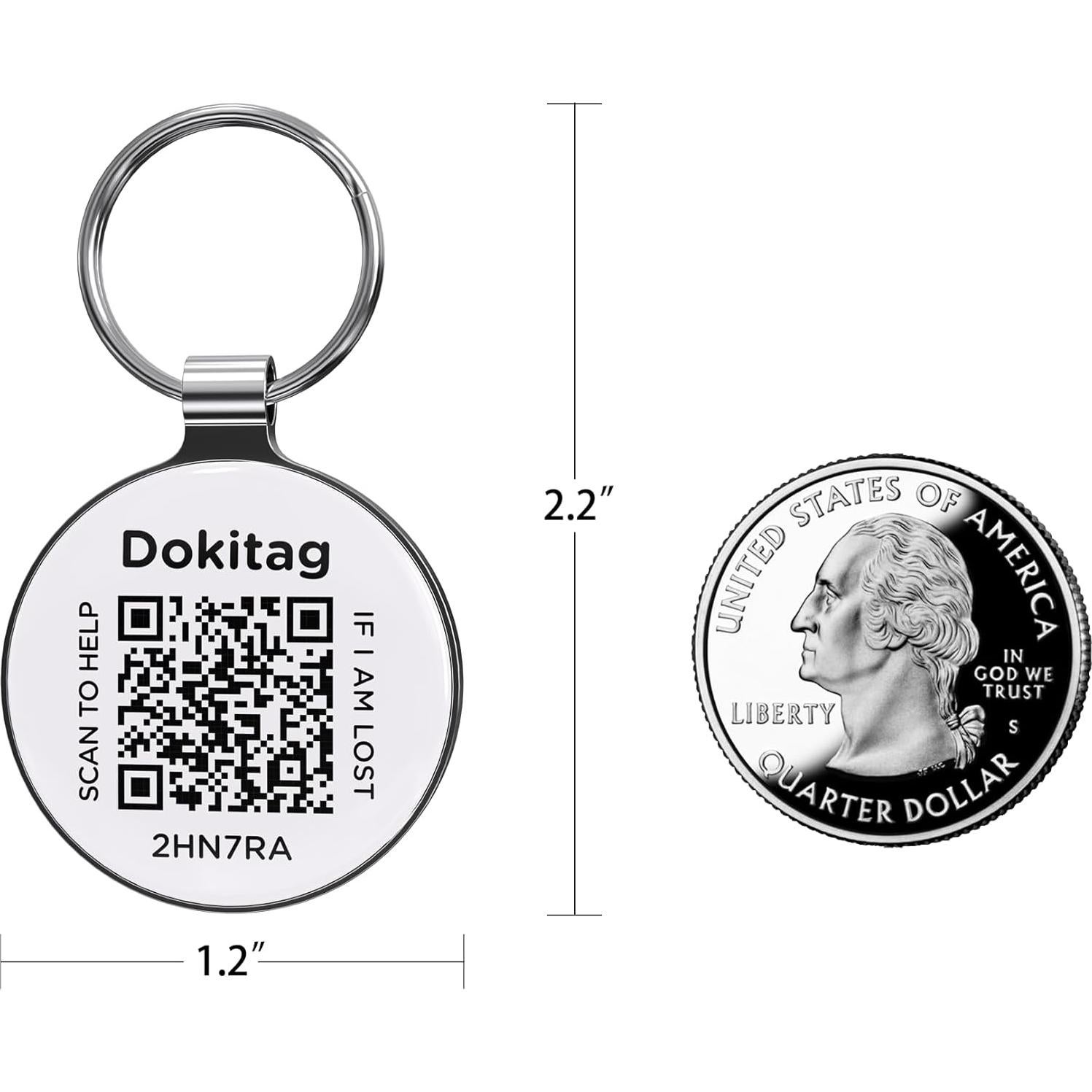 Etiqueta de Identificación para Mascotas Dokitag QR - Pequeña Negra