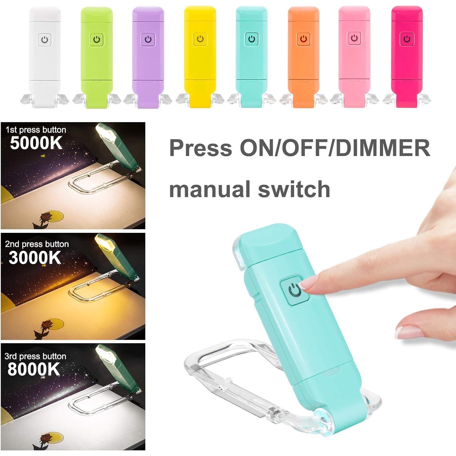 Luz de Lectura Recargable USB BIGMONAT 3 Temperaturas Ajustables