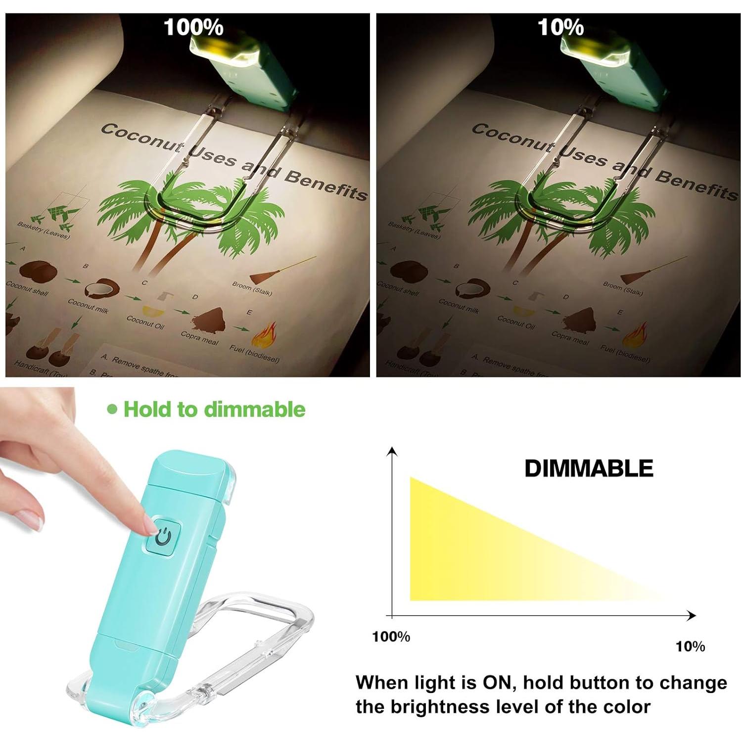 Luz de Lectura Recargable USB BIGMONAT 3 Temperaturas Ajustables