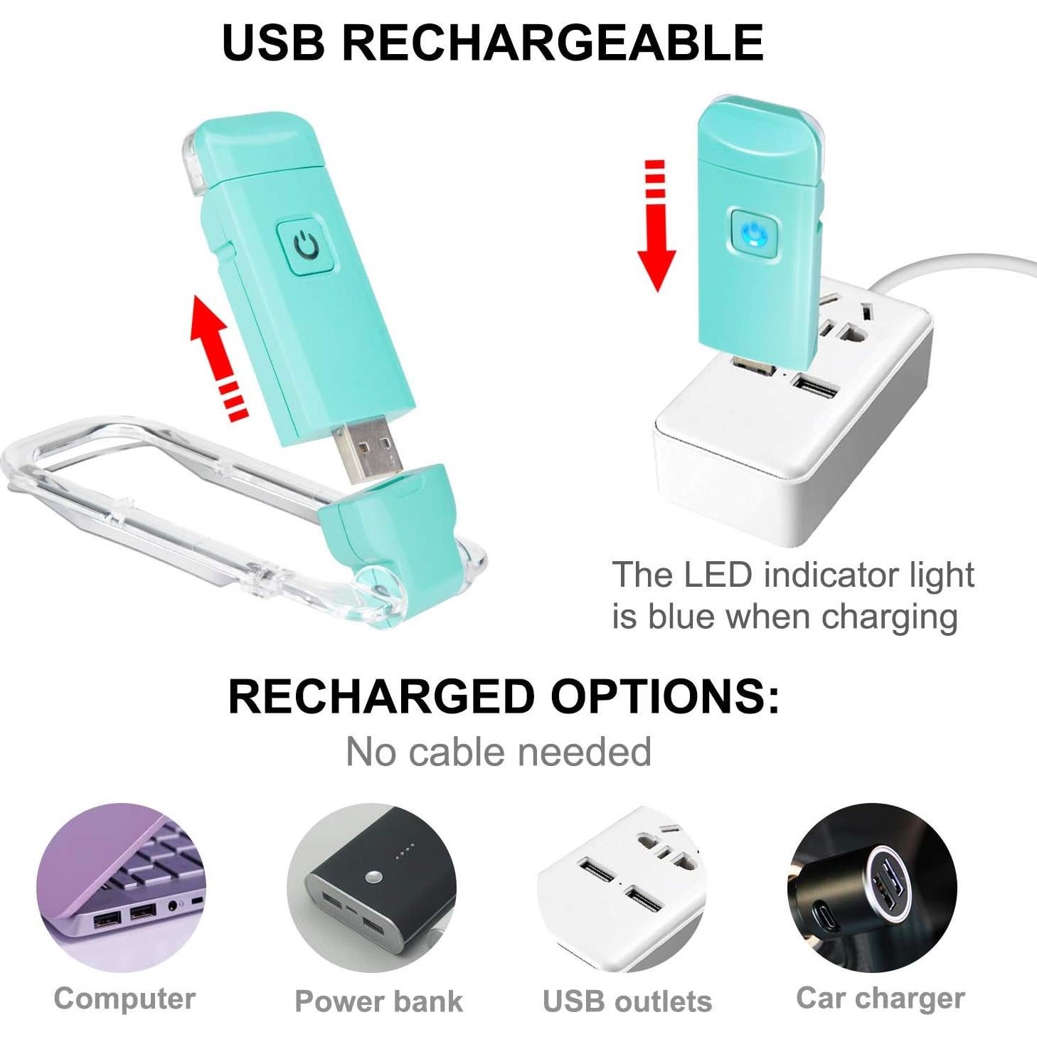 Luz de Lectura Recargable USB BIGMONAT 3 Temperaturas Ajustables