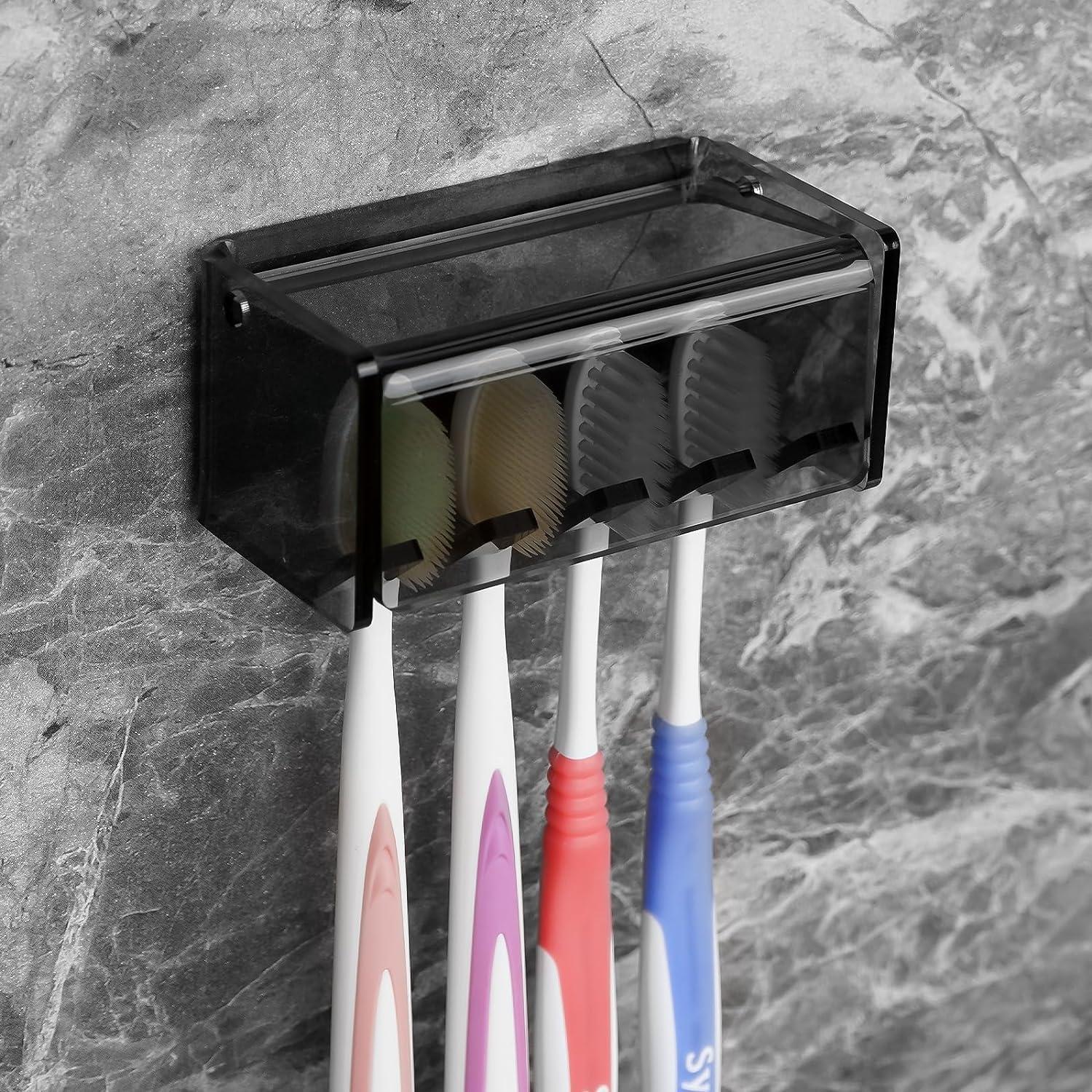 Soporte de Cepillos de Dientes LUEXBOX Montado en Pared 4 Ranuras