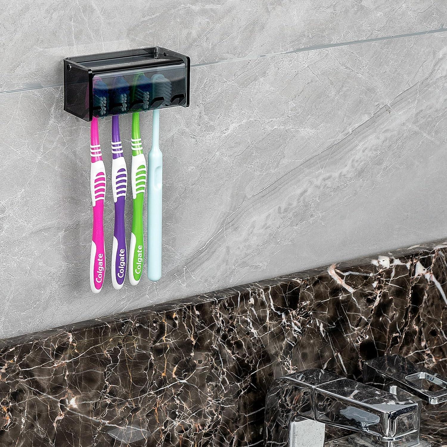 Soporte de Cepillos de Dientes LUEXBOX Montado en Pared 4 Ranuras