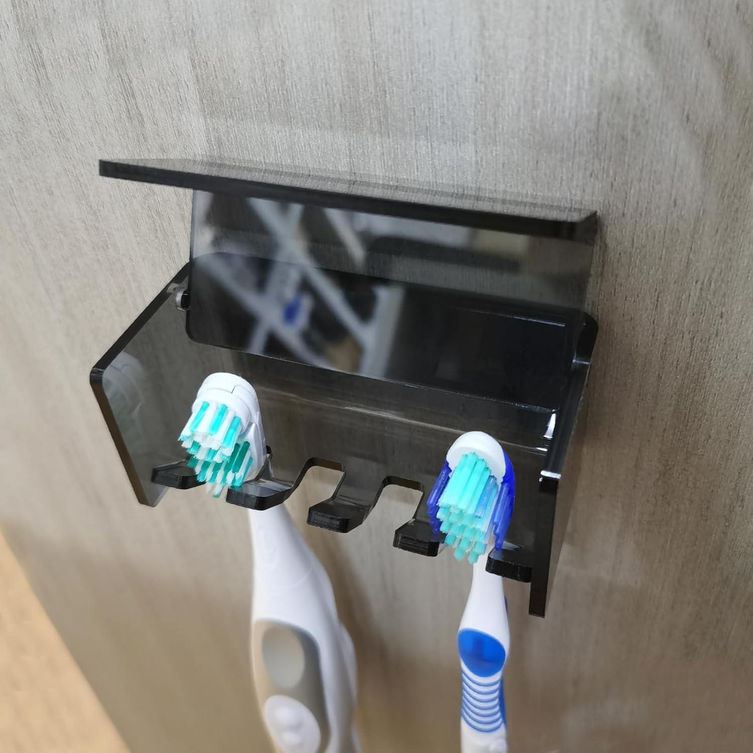 Soporte de Cepillos de Dientes LUEXBOX Montado en Pared 4 Ranuras