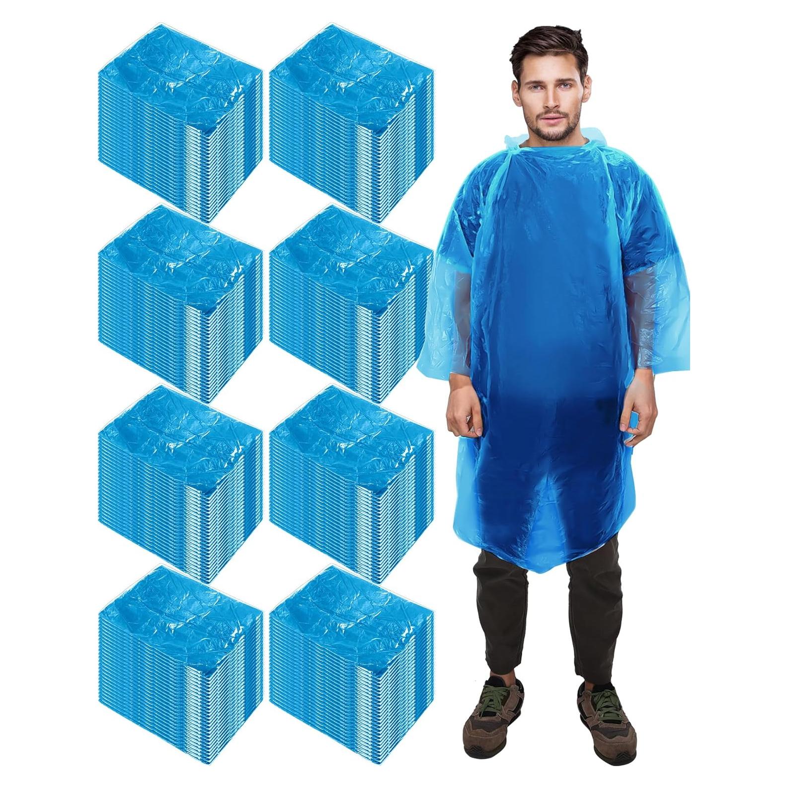 Ponchos de Lluvia Desechables JaGely 120 Piezas Adultos Azul