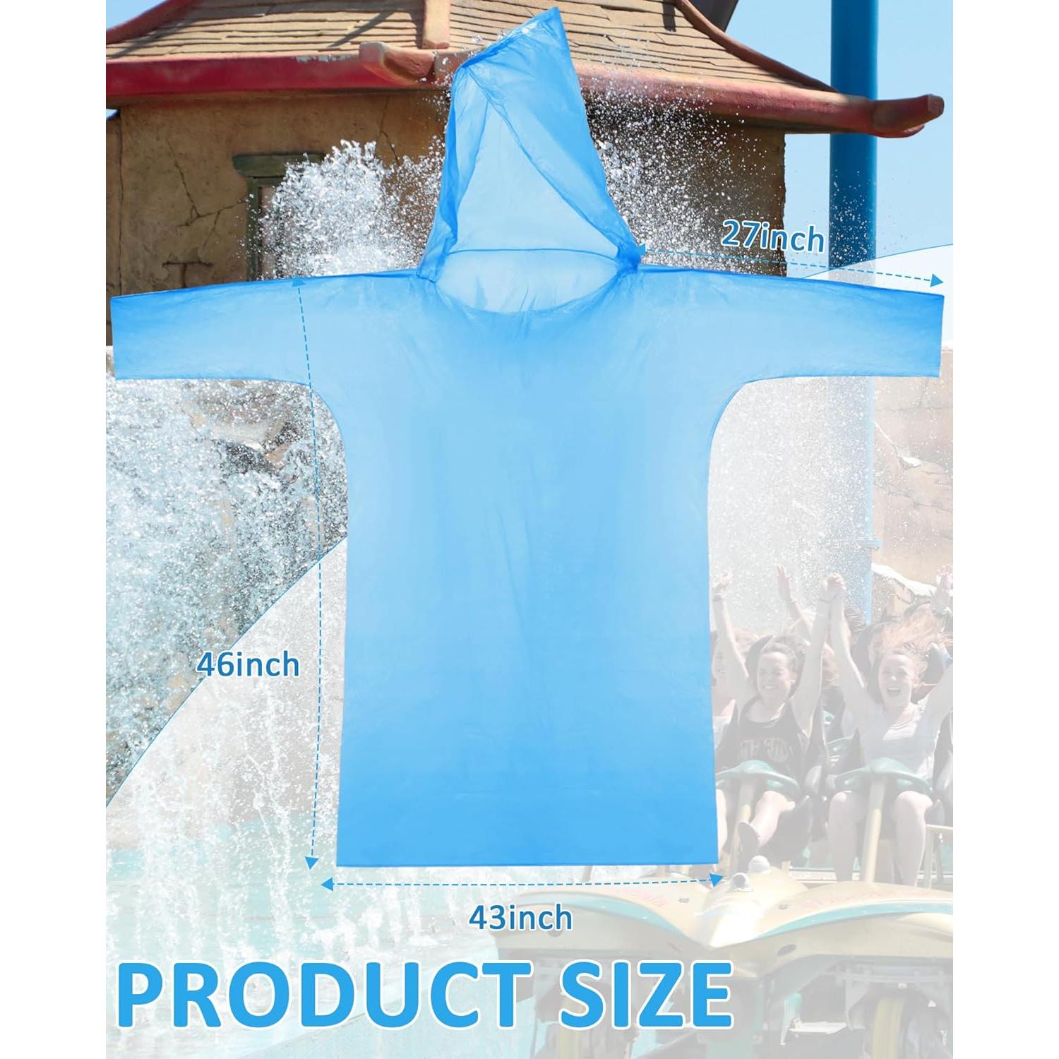 Ponchos de Lluvia Desechables JaGely 120 Piezas Adultos Azul