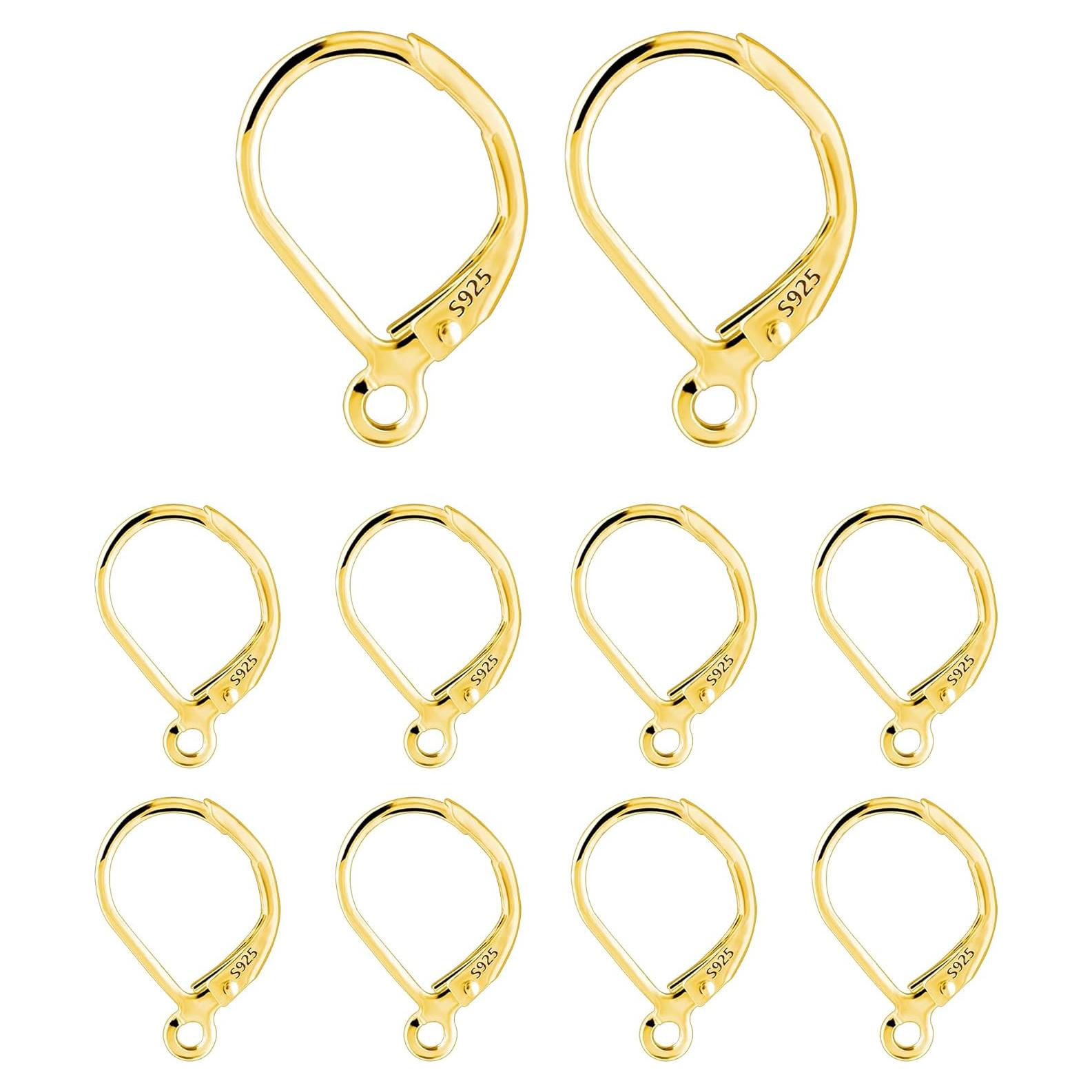 Ganchos Franceses de Palanca Plata Esterlina 925 - 10 Piezas