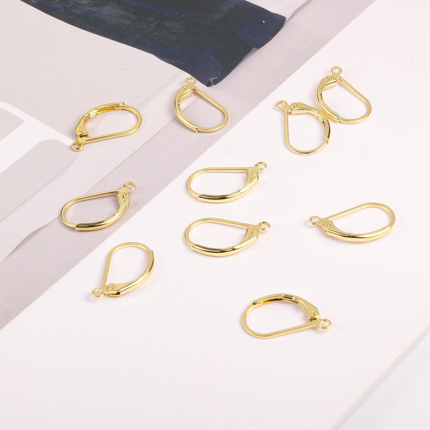 Ganchos Franceses de Palanca Plata Esterlina 925 - 10 Piezas