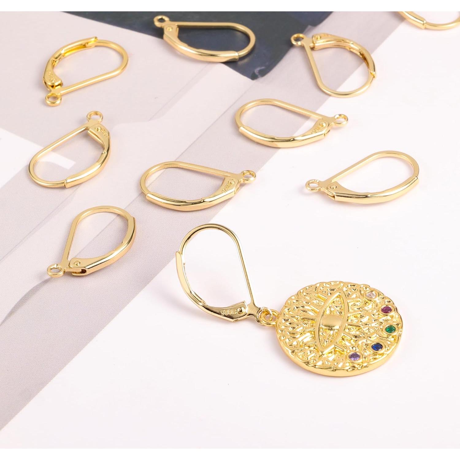 Ganchos Franceses de Palanca Plata Esterlina 925 - 10 Piezas