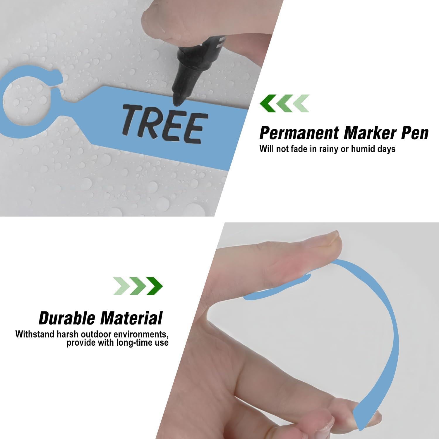 Etiquetas de Plantas Yuanling 100 Pcs Plástico Azul para Jardinería