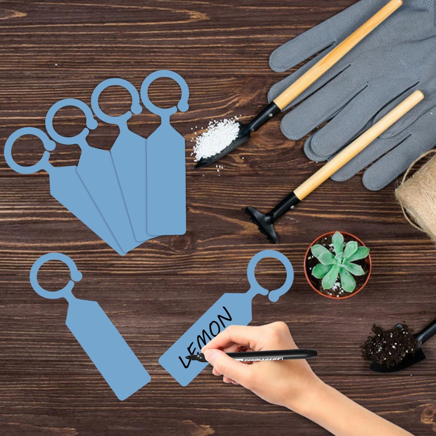 Etiquetas de Plantas Yuanling 100 Pcs Plástico Azul para Jardinería