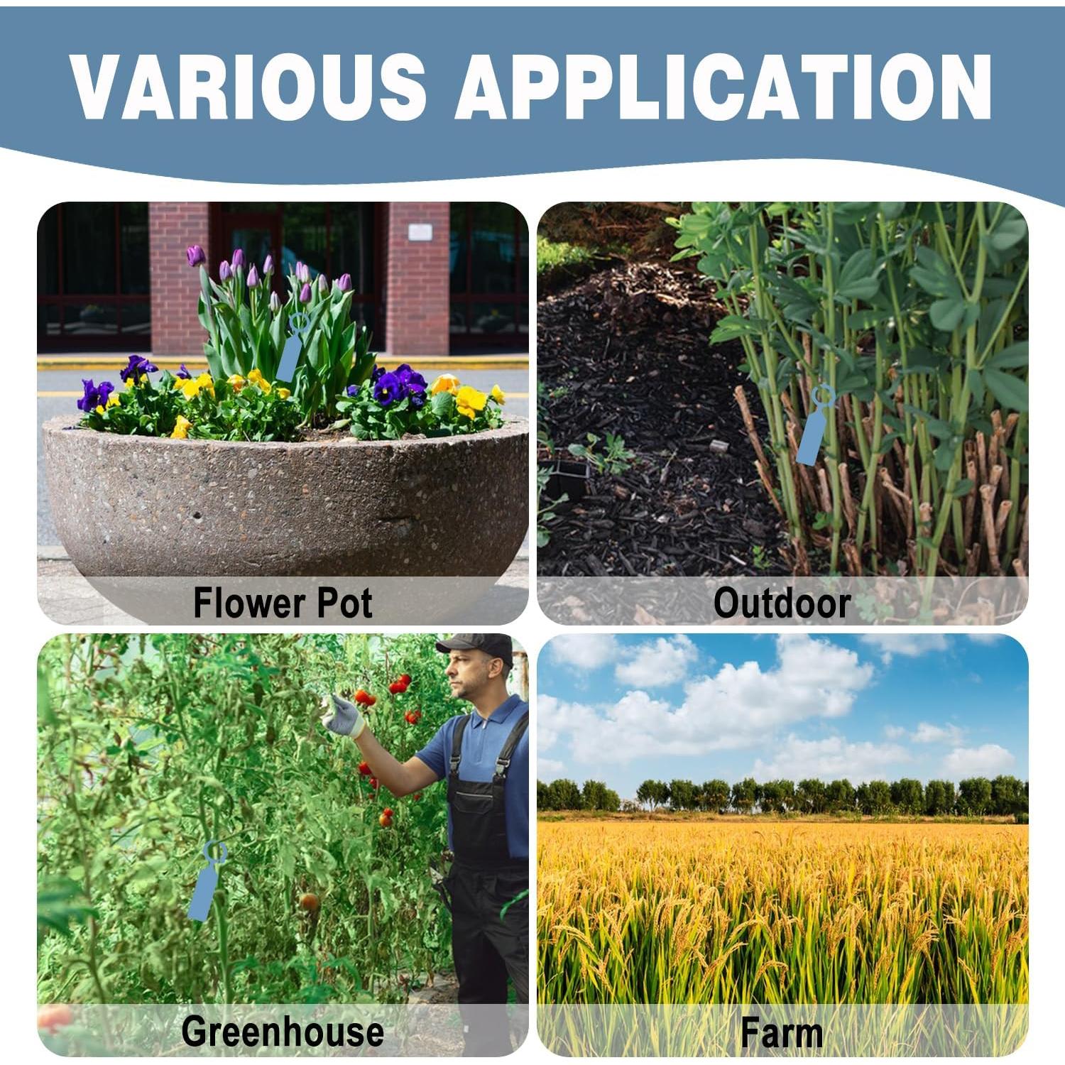 Etiquetas de Plantas Yuanling 100 Pcs Plástico Azul para Jardinería