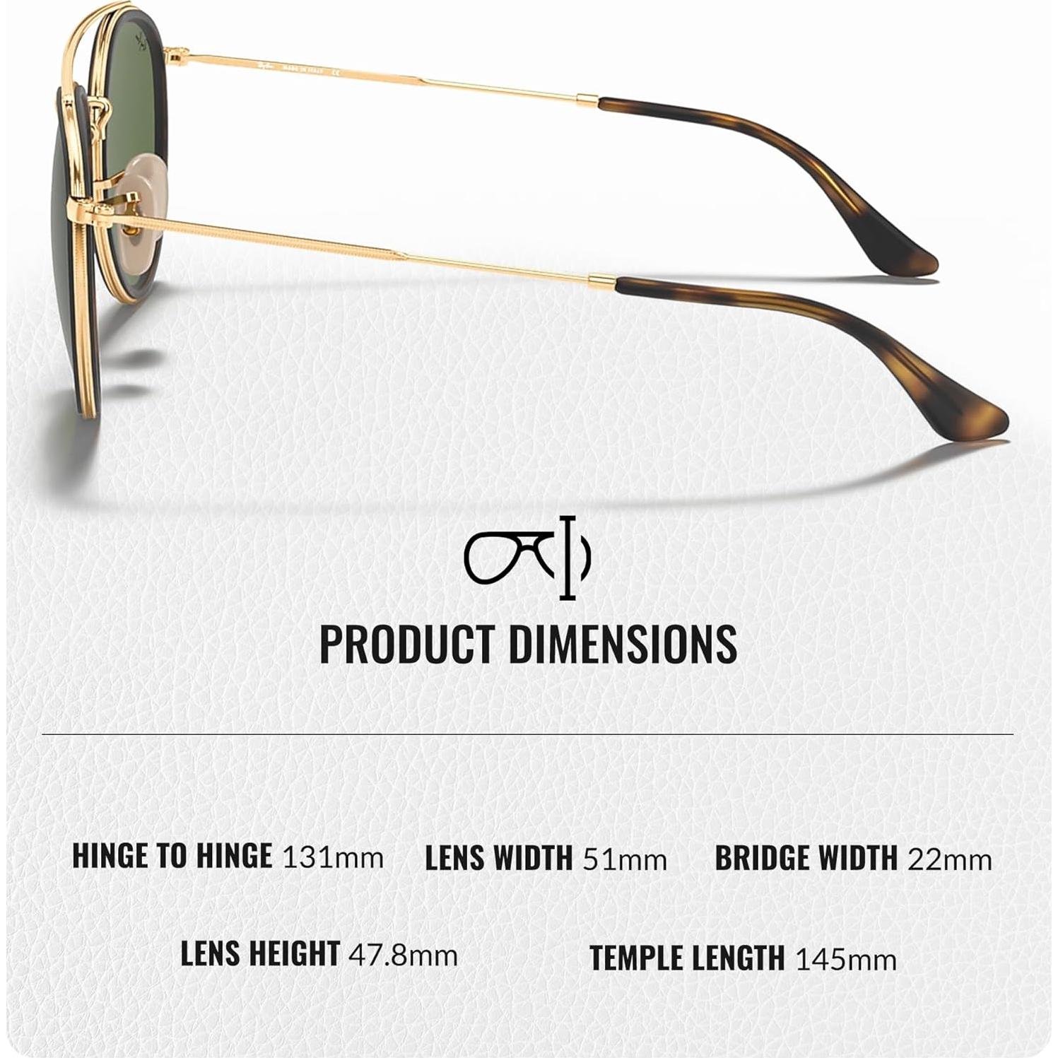 Gafas de Sol Ray-Ban RB3647N Doble Puente 51mm Verde G-15