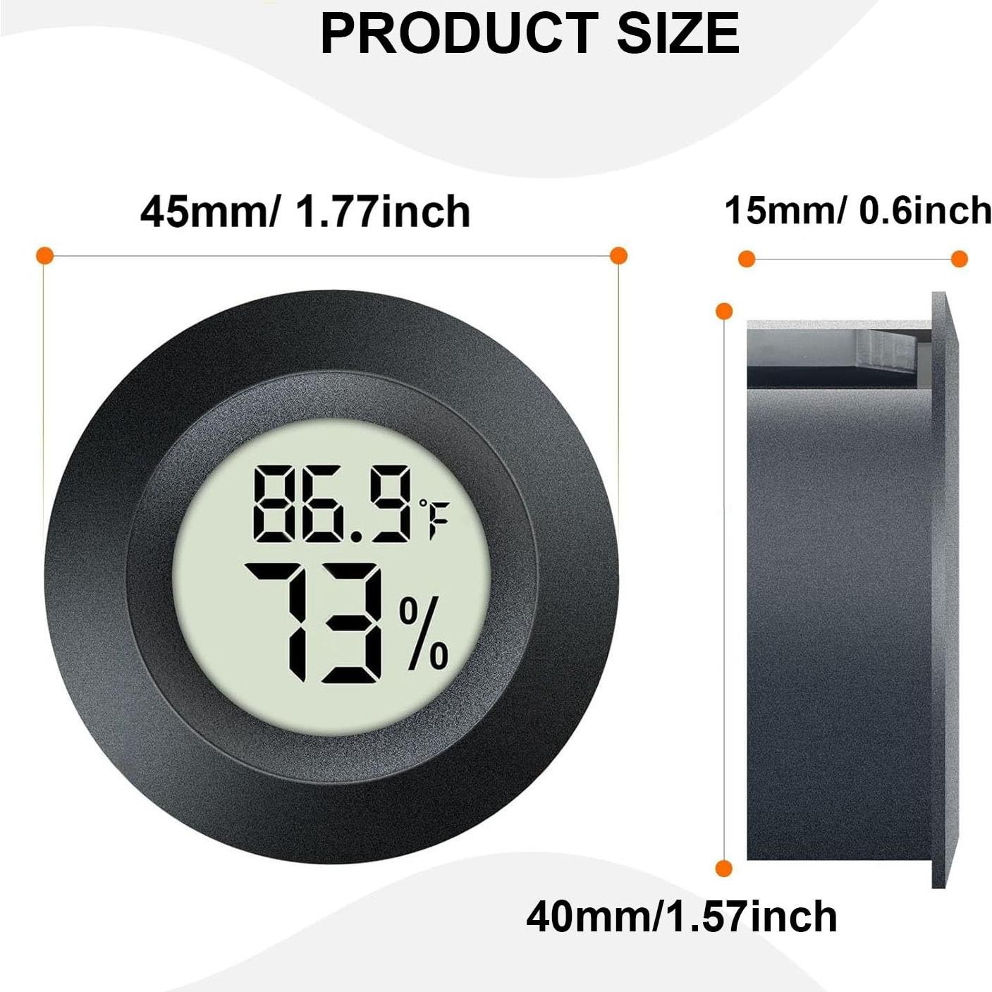 Paquete de 2 Higrómetros Termómetros Digitales JEDEW 45mm