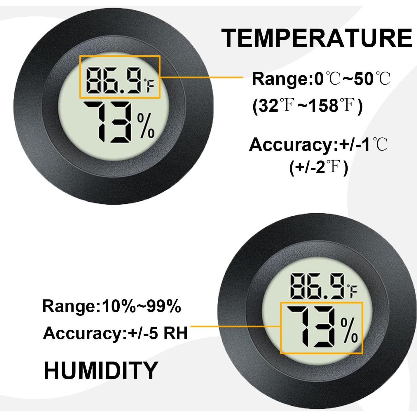 Paquete de 2 Higrómetros Termómetros Digitales JEDEW 45mm
