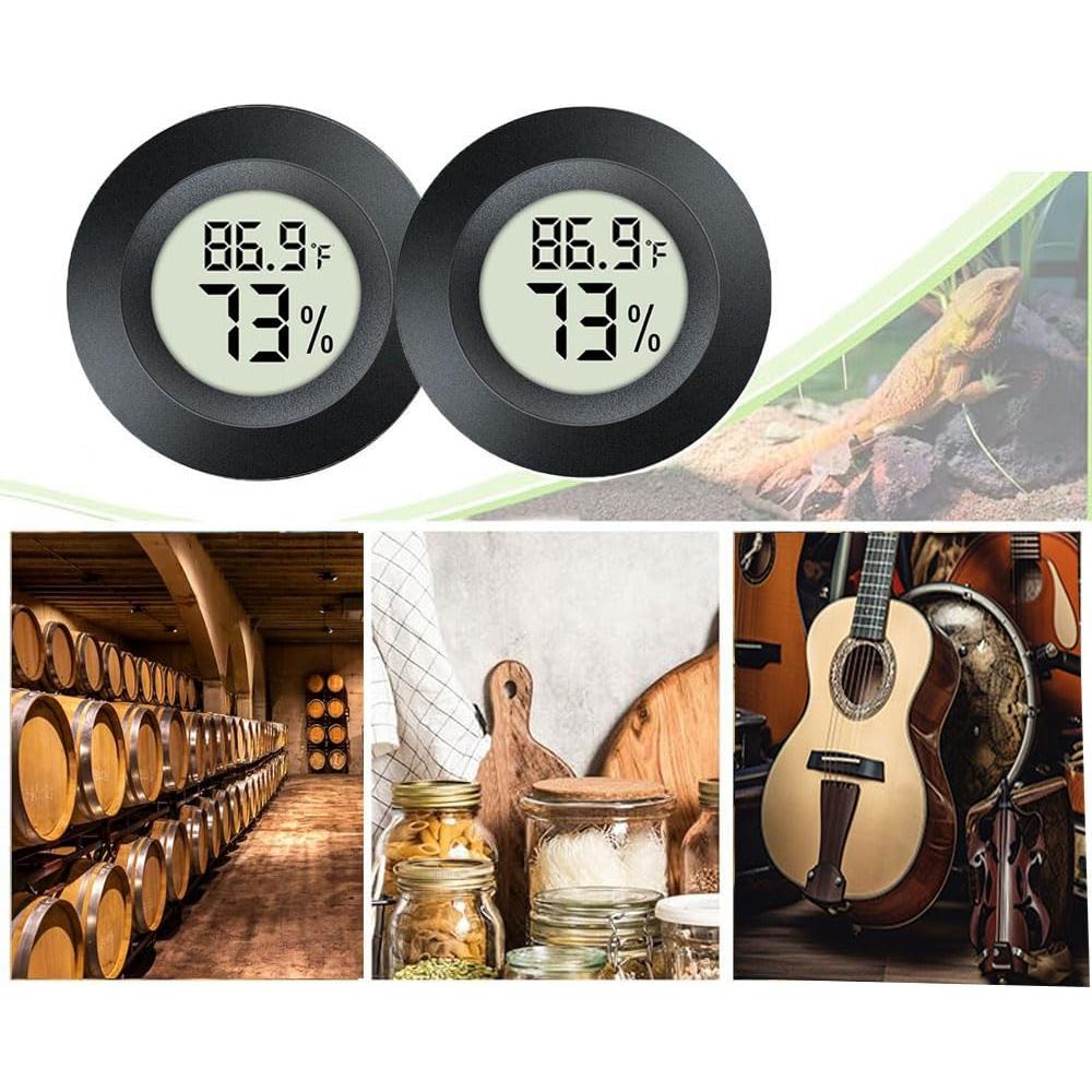 Paquete de 2 Higrómetros Termómetros Digitales JEDEW 45mm