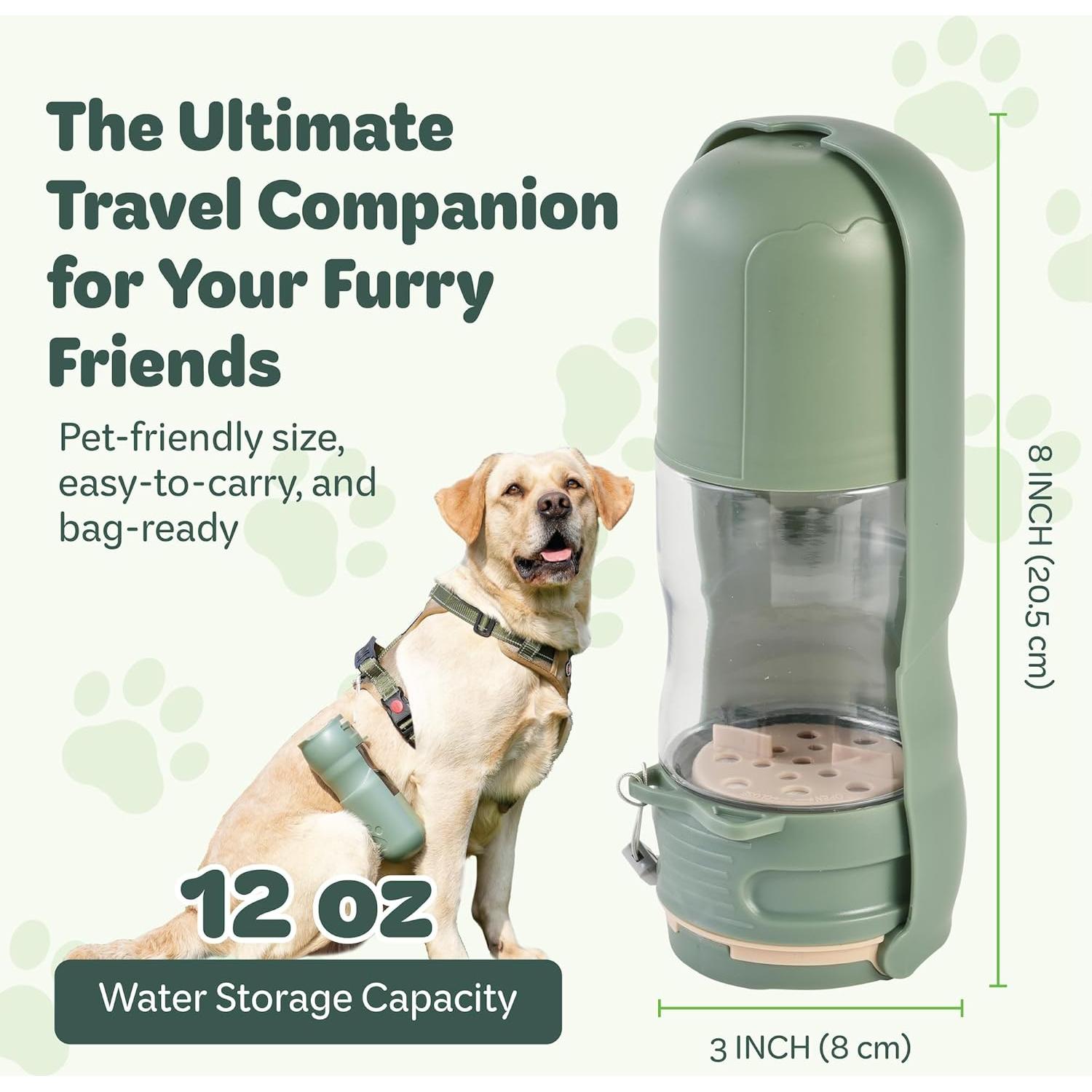 Dispensador de Agua y Comida para Mascotas Desired Tools 368.5ml Verde