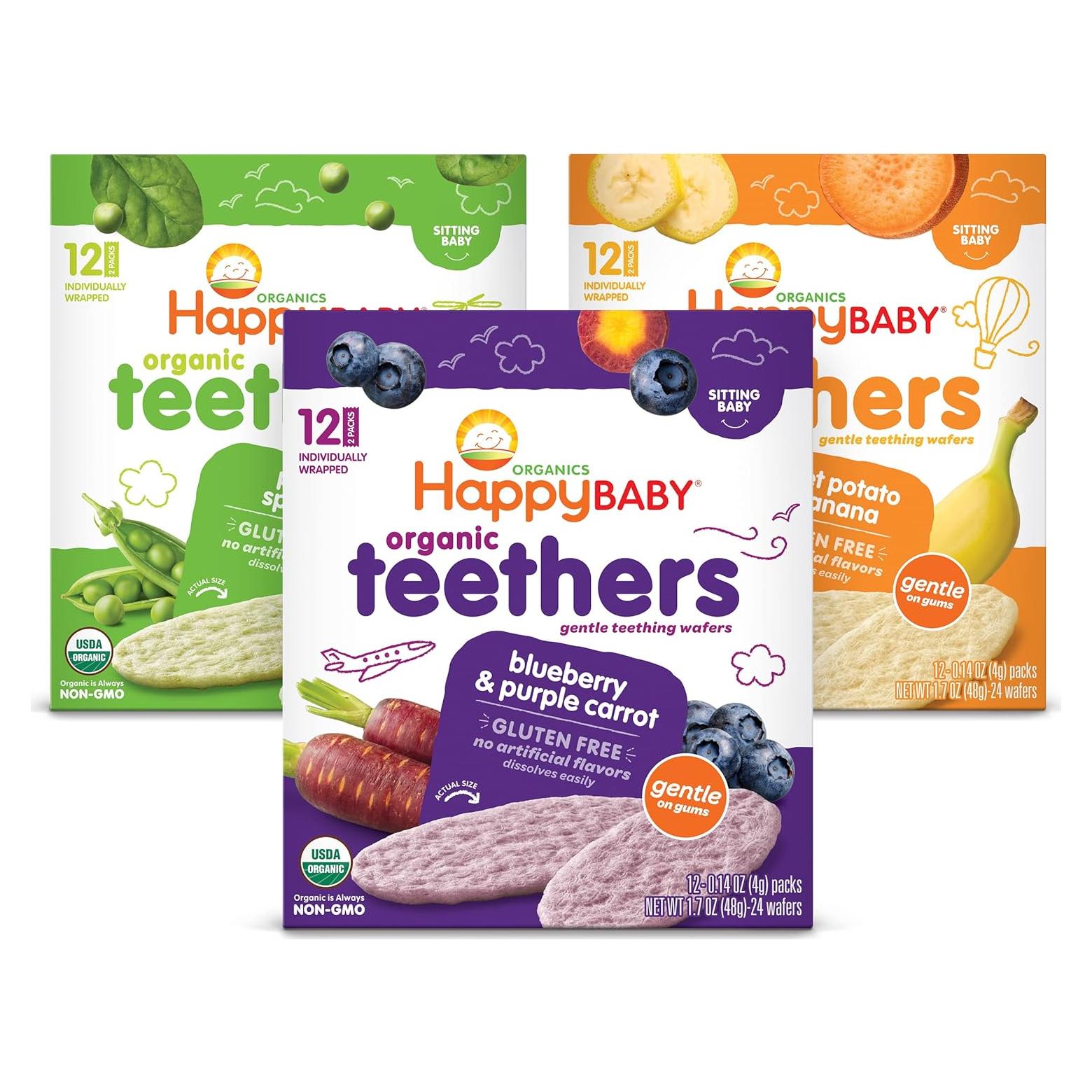 Mordedor Happy Baby Organics 12 Unidades Variedad Sabores