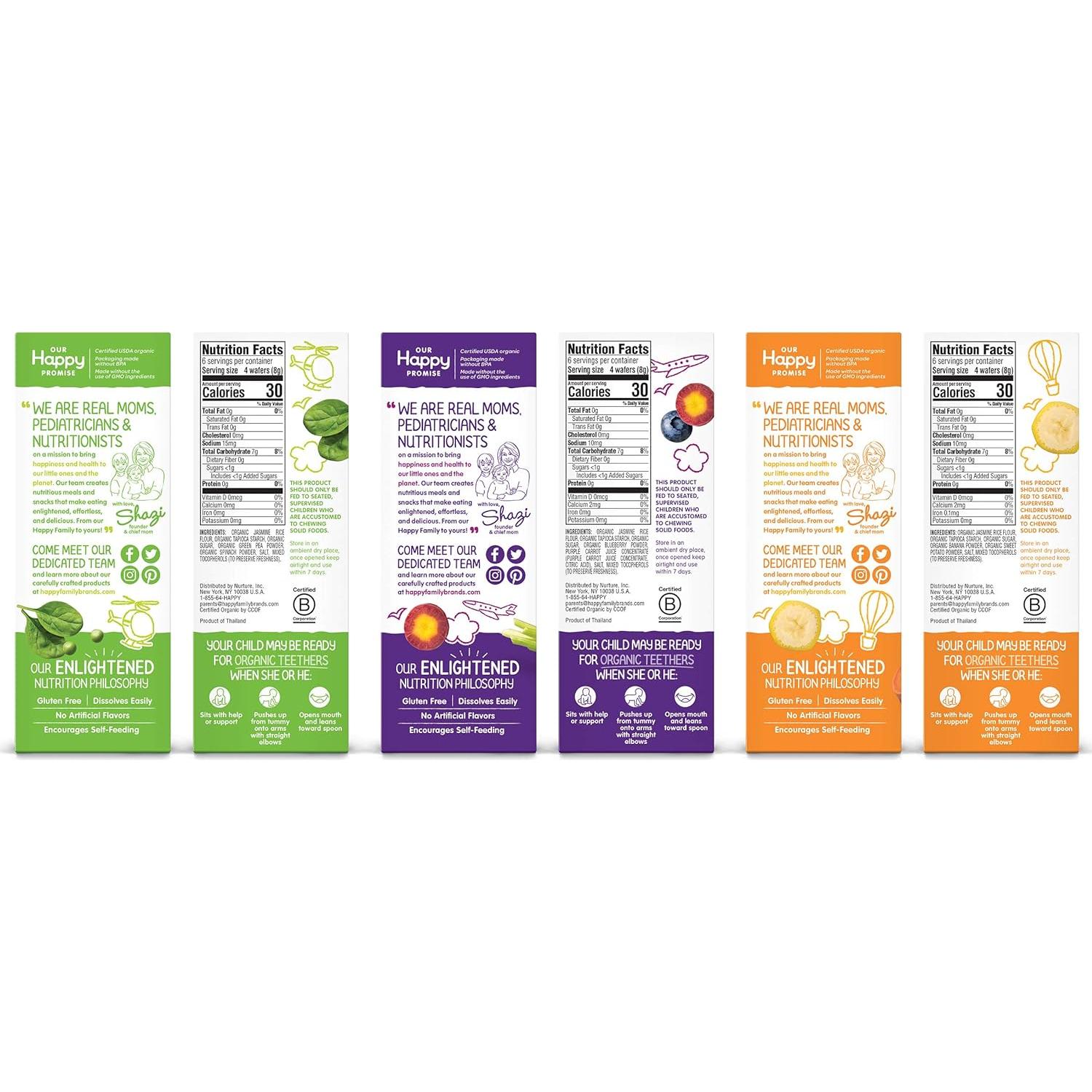 Mordedor Happy Baby Organics 12 Unidades Variedad Sabores