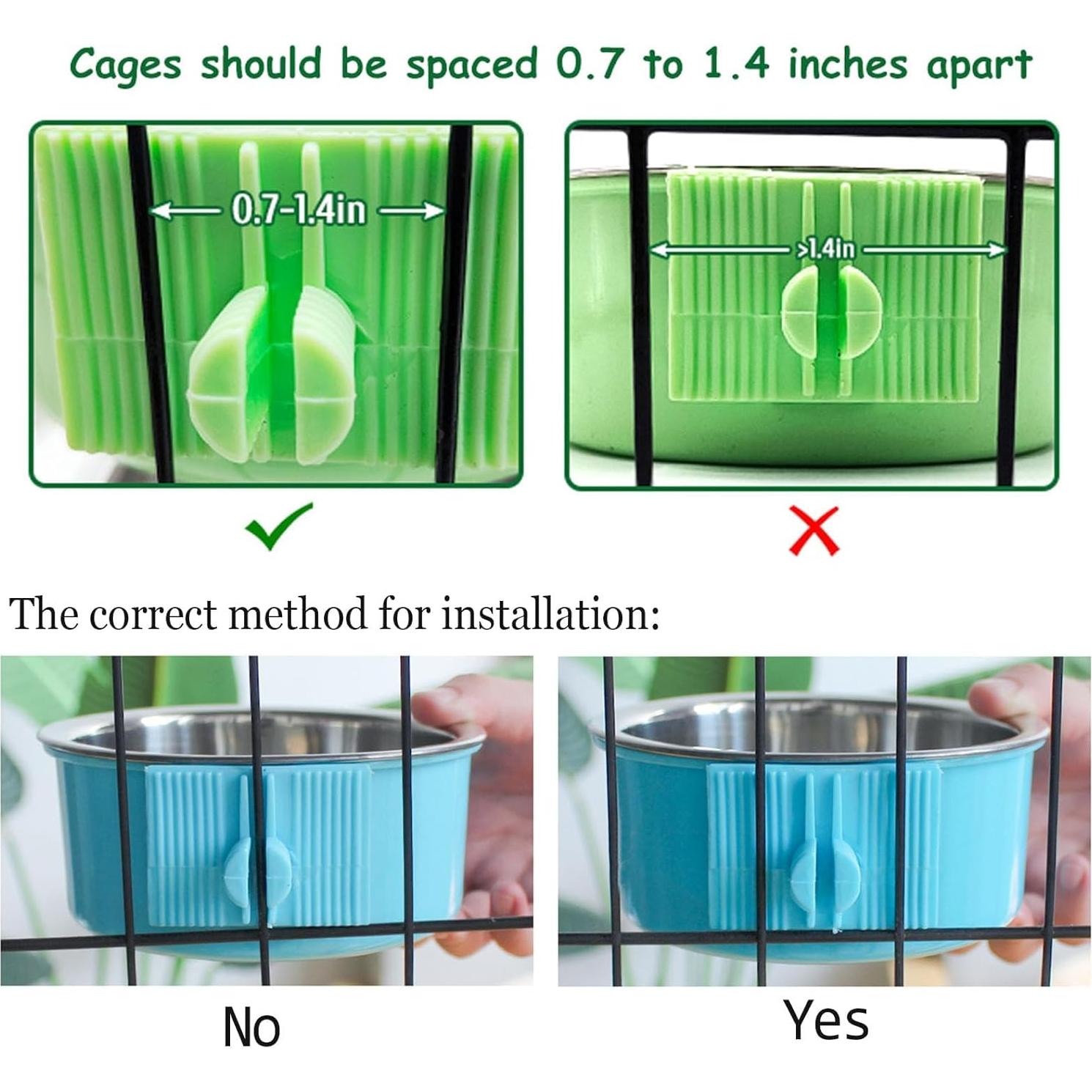 Tazón colgante para perros Kathson 2 piezas acero inoxidable