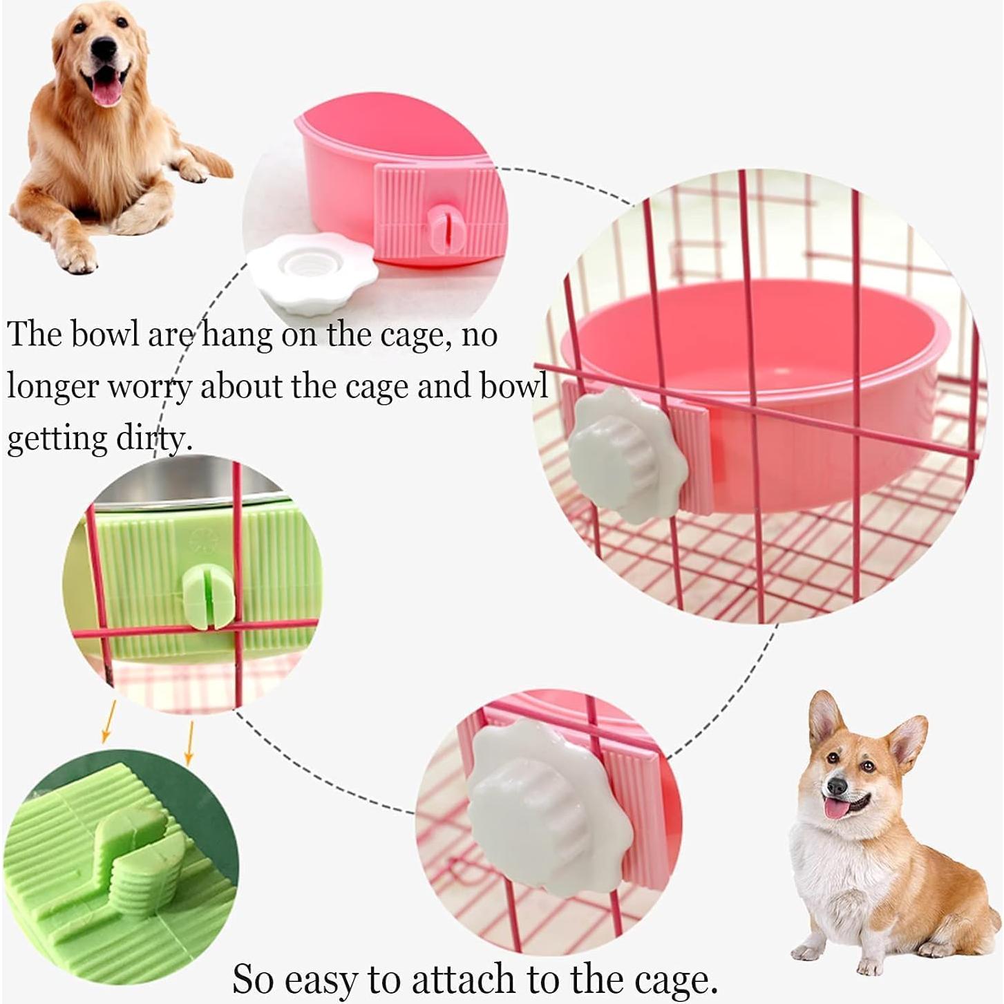 Tazón colgante para perros Kathson 2 piezas acero inoxidable