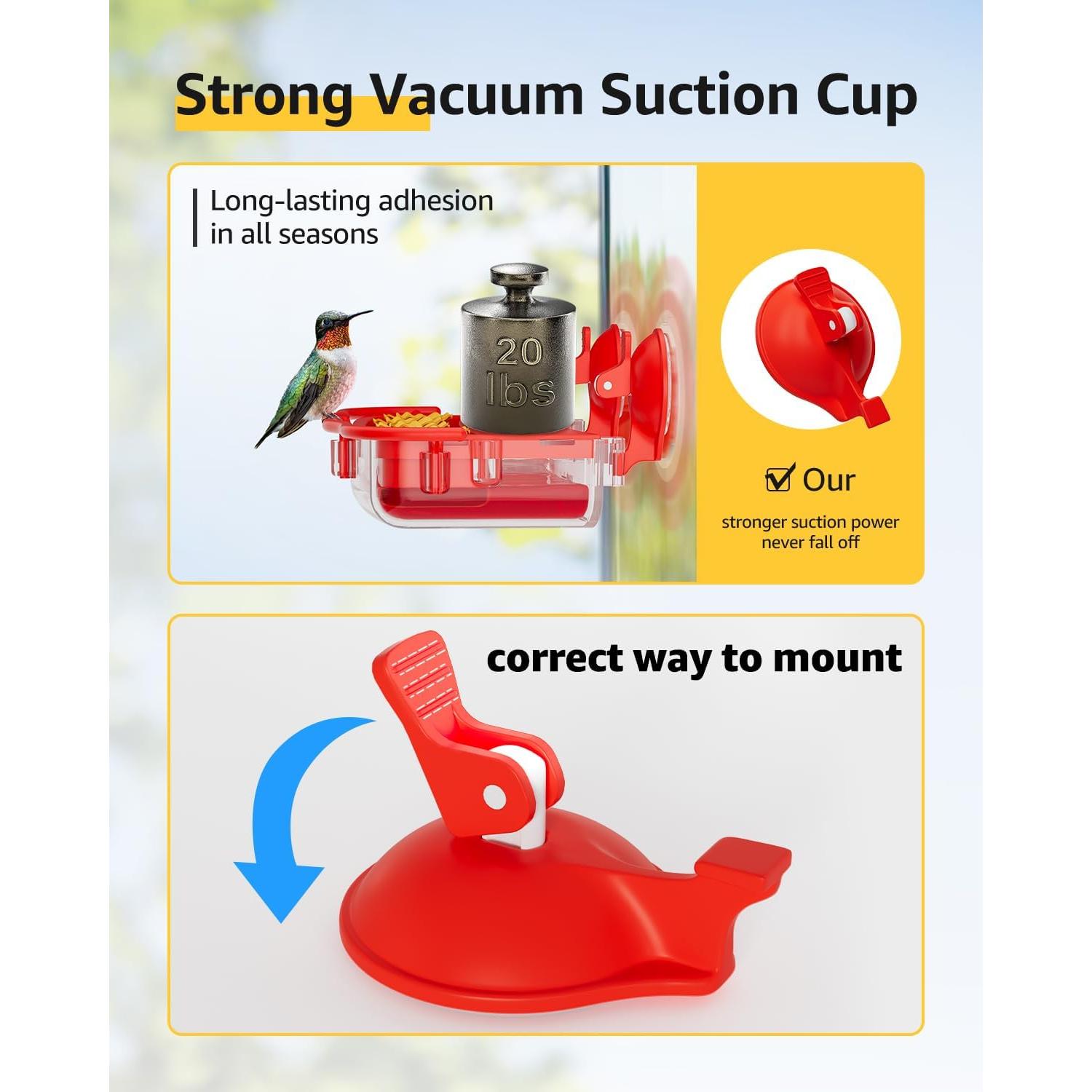 Comedero para Colibríes Bilantan de Ventana 295ml Antihormigas