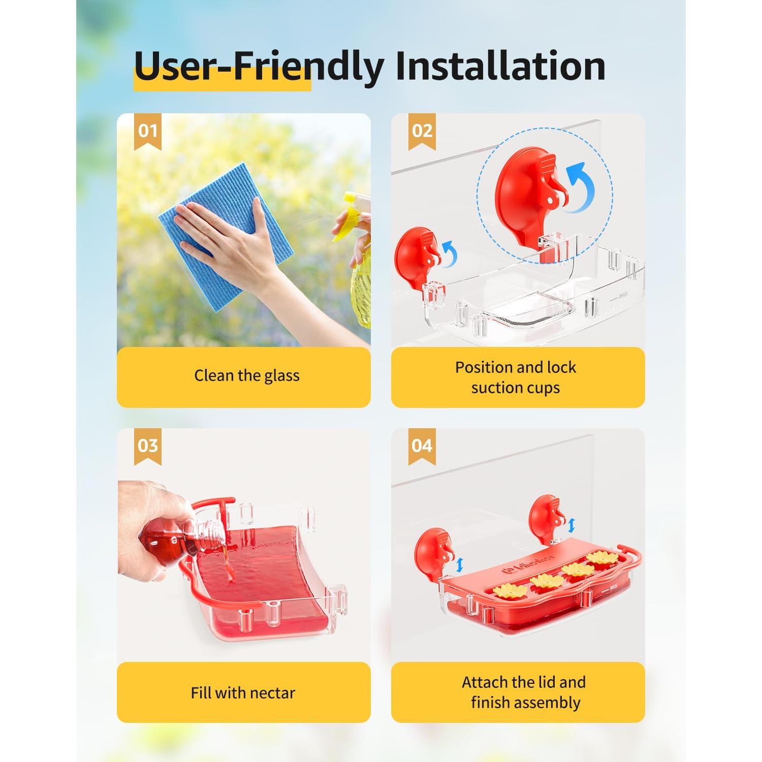 Comedero para Colibríes Bilantan de Ventana 295ml Antihormigas