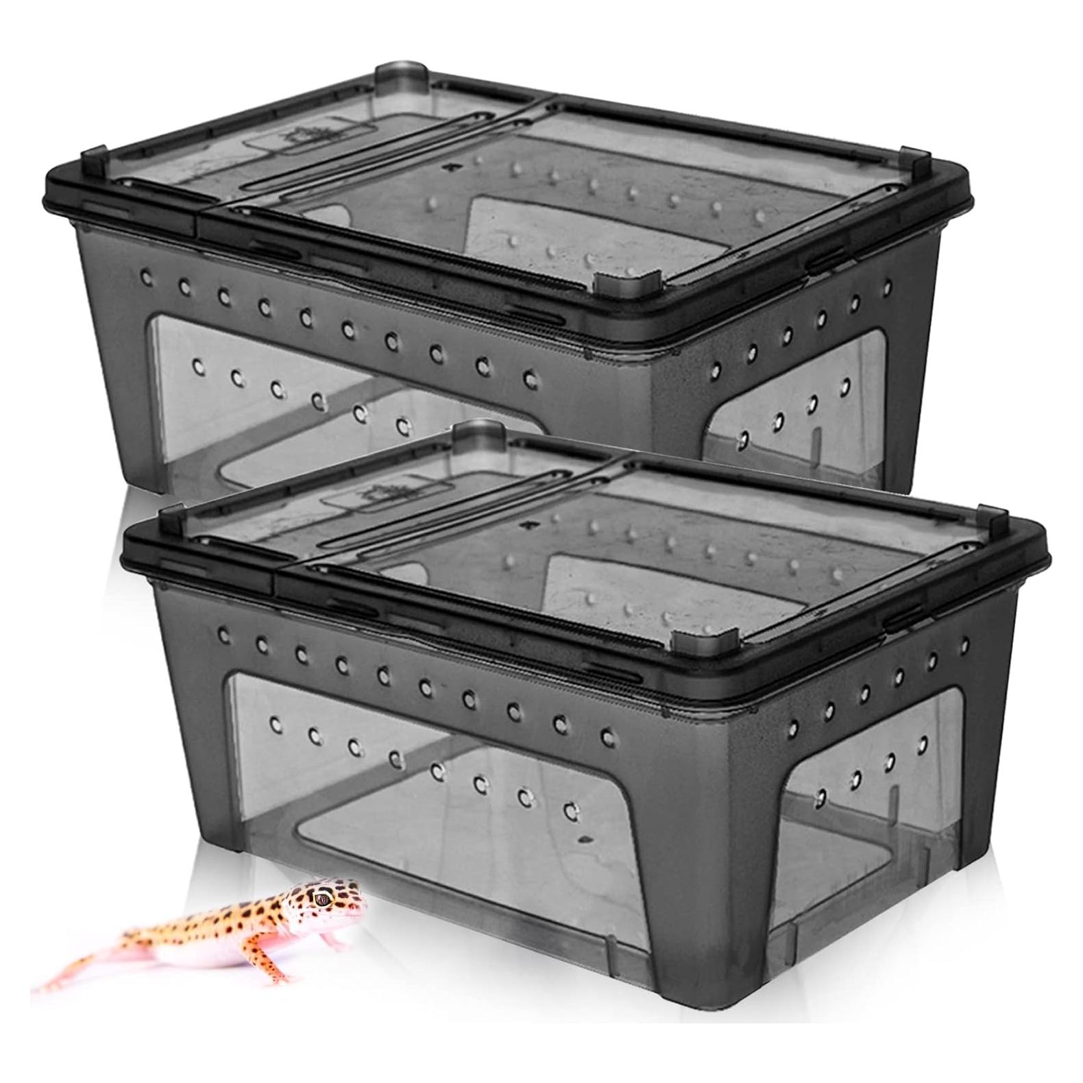 Caja de Alimentación para Reptiles Hamiledyi 2 Piezas 32x22cm