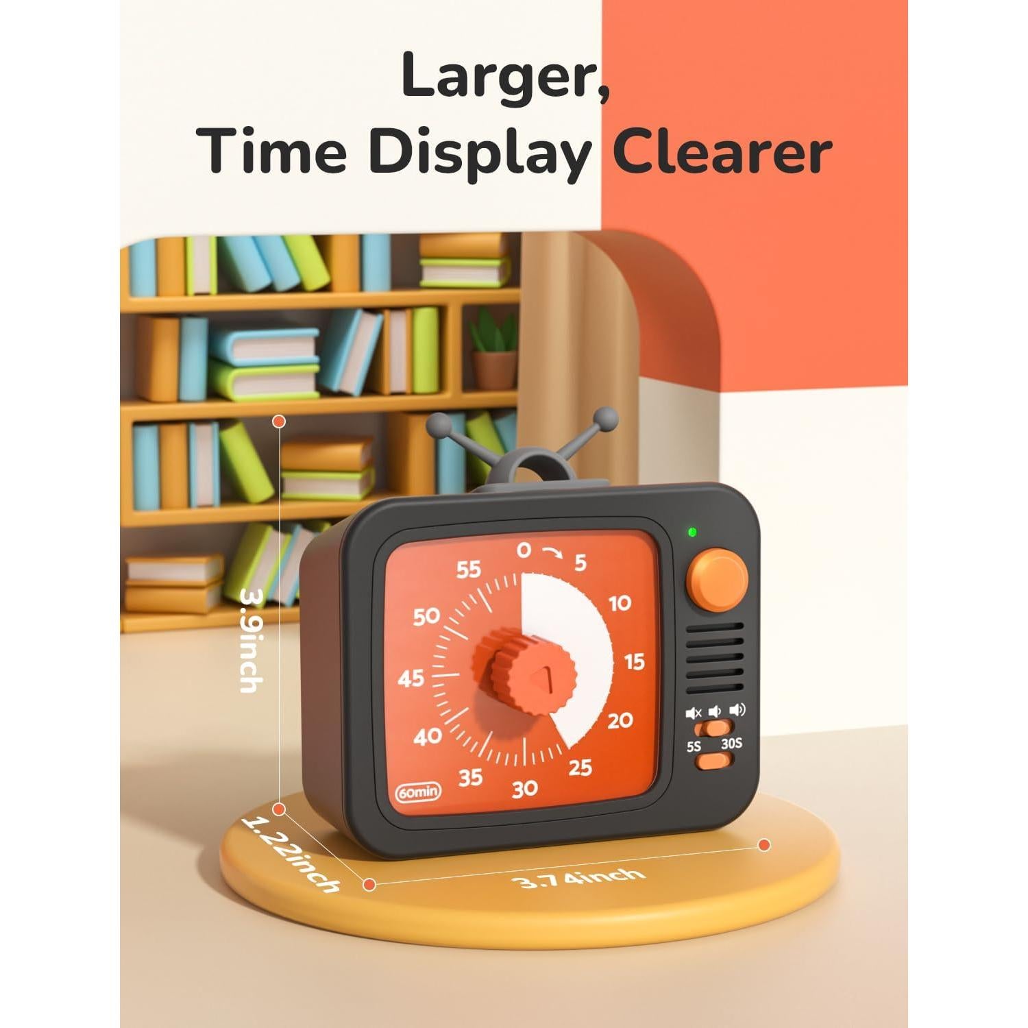 Temporizador Visual LIORQUE para Niños 60 Minutos Silencioso