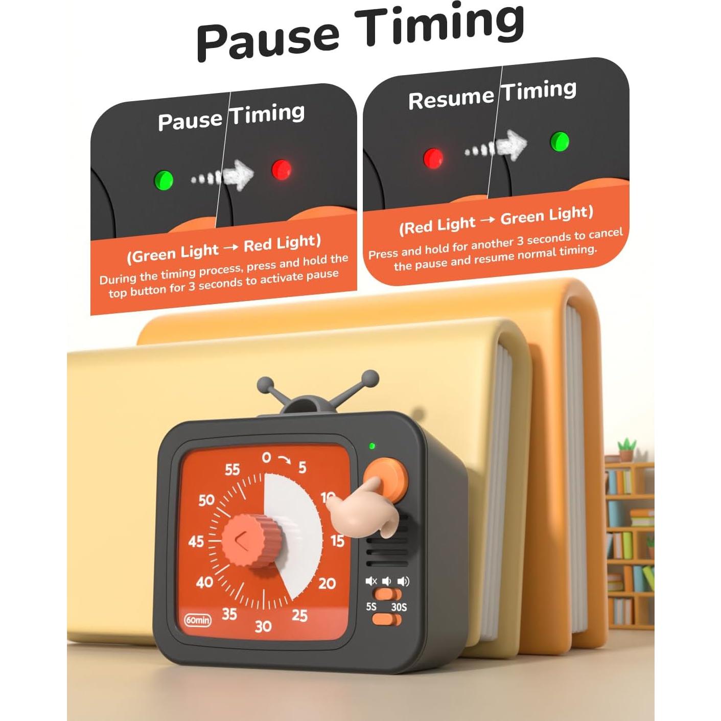 Temporizador Visual LIORQUE para Niños 60 Minutos Silencioso