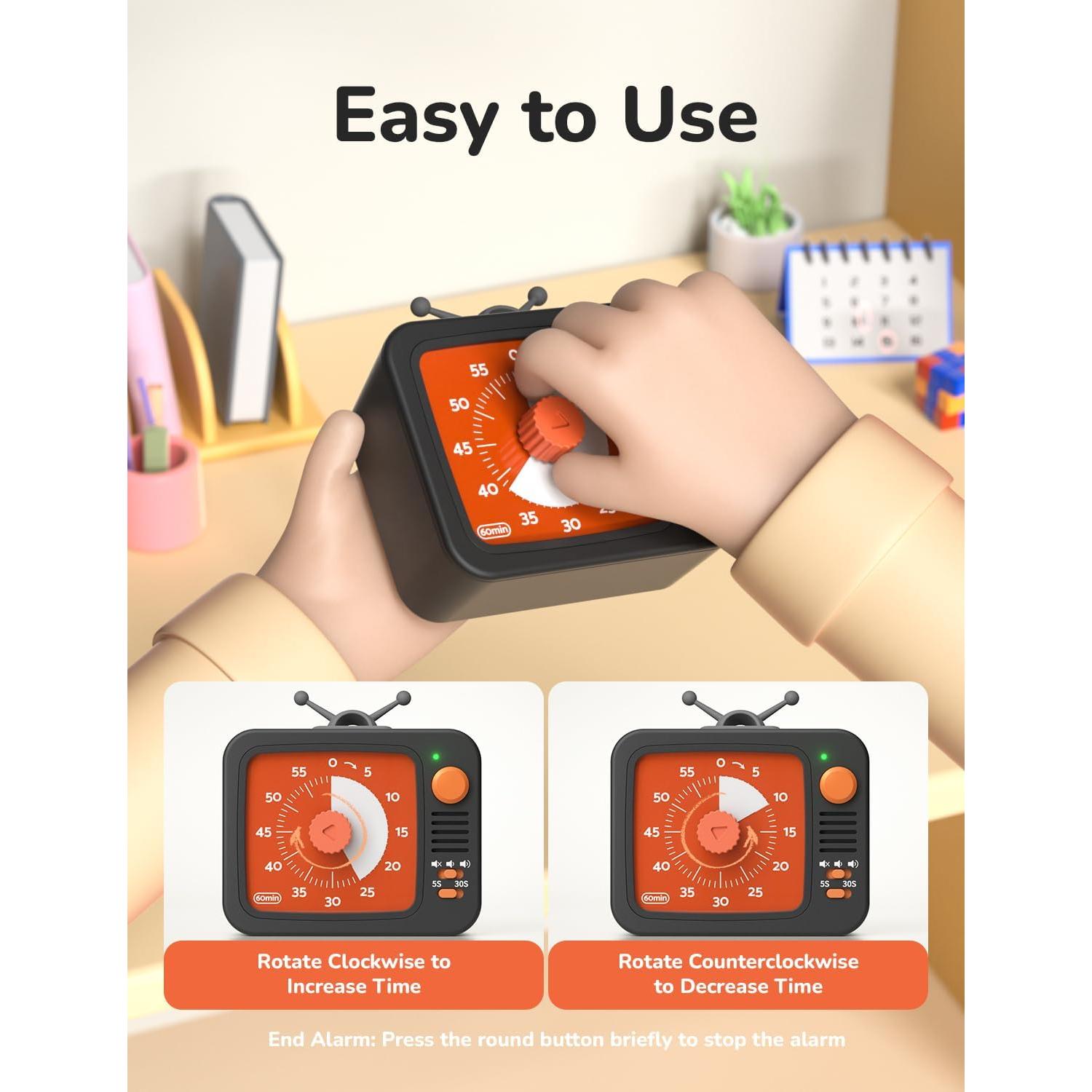 Temporizador Visual LIORQUE para Niños 60 Minutos Silencioso