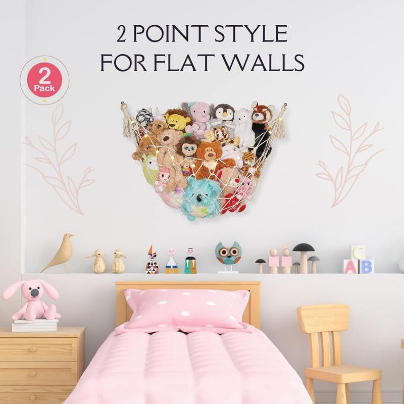 Hamaca de Almacenamiento de Peluches Menta - 2 Paquetes con Luces