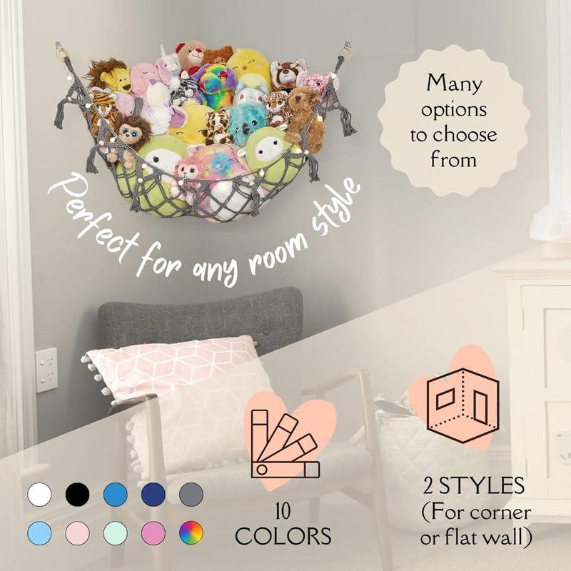 Hamaca de Almacenamiento de Peluches Menta - 2 Paquetes con Luces