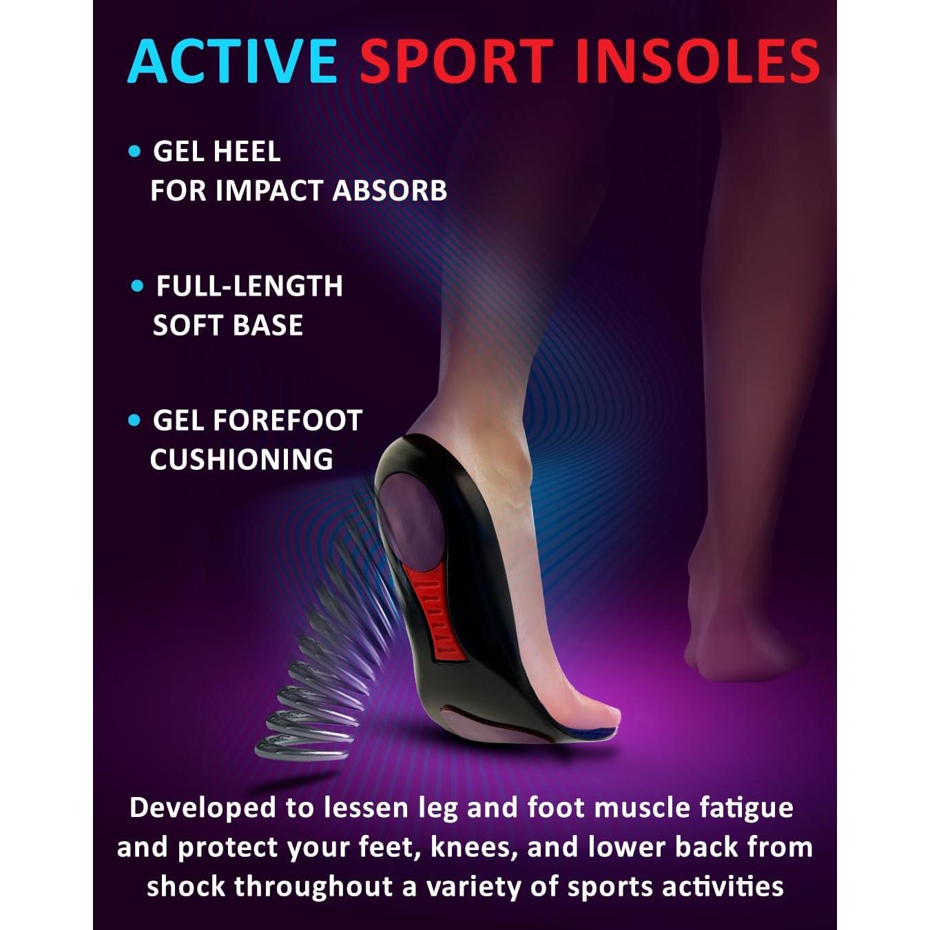 Plantillas Deportivas CRUVHEAL con Amortiguación - Talla S