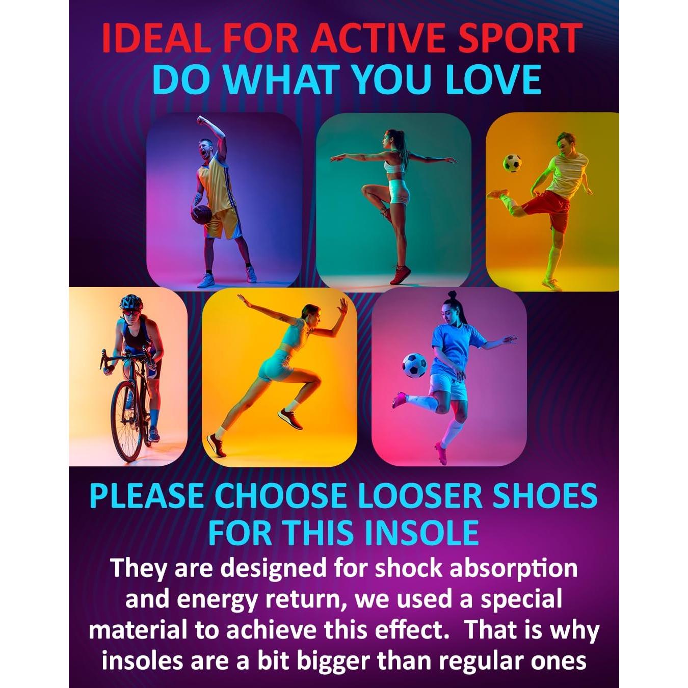 Plantillas Deportivas CRUVHEAL con Amortiguación - Talla S