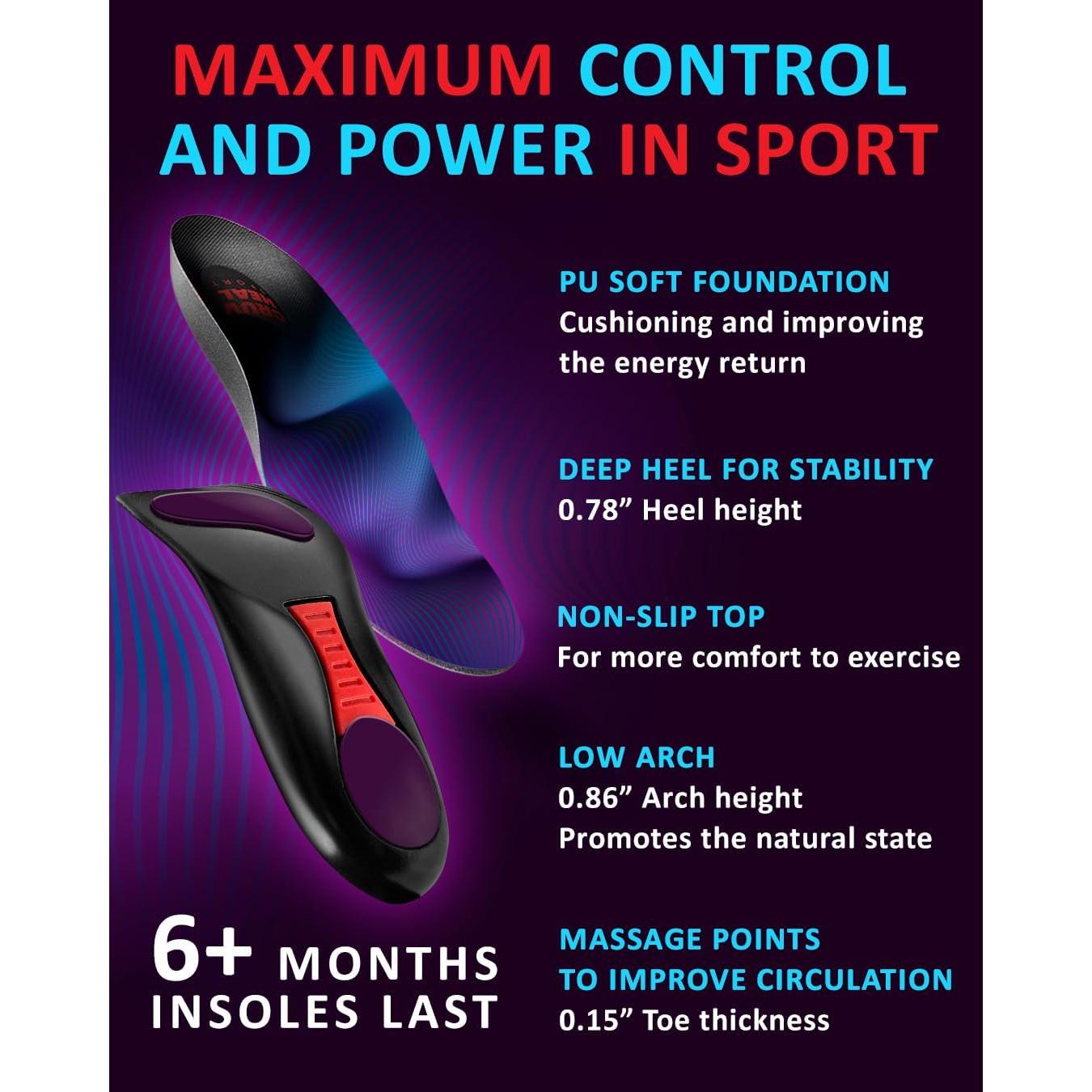 Plantillas Deportivas CRUVHEAL con Amortiguación - Talla S