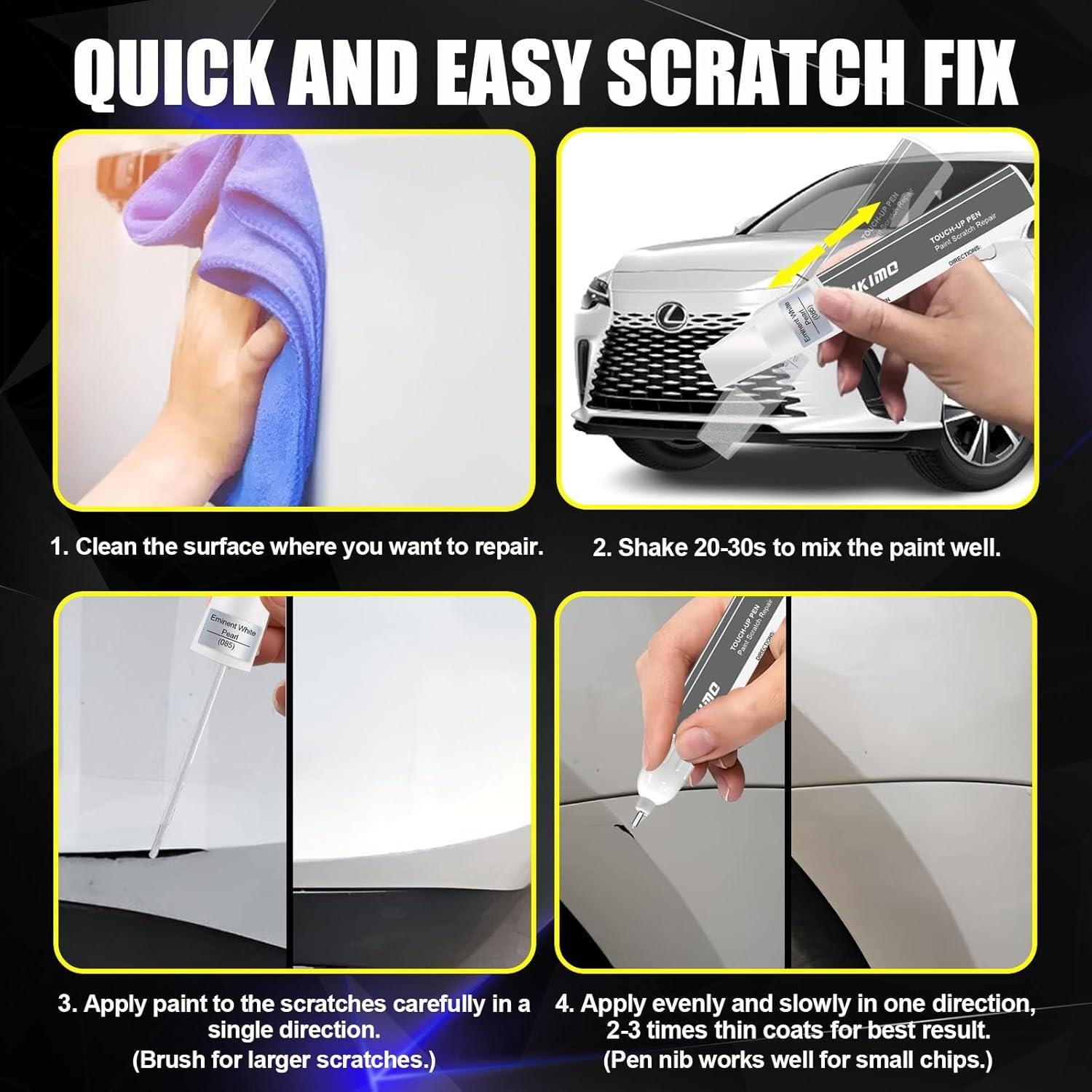 Kit de Retoque KIKIMO para Lexus Plata Atómica 12ml