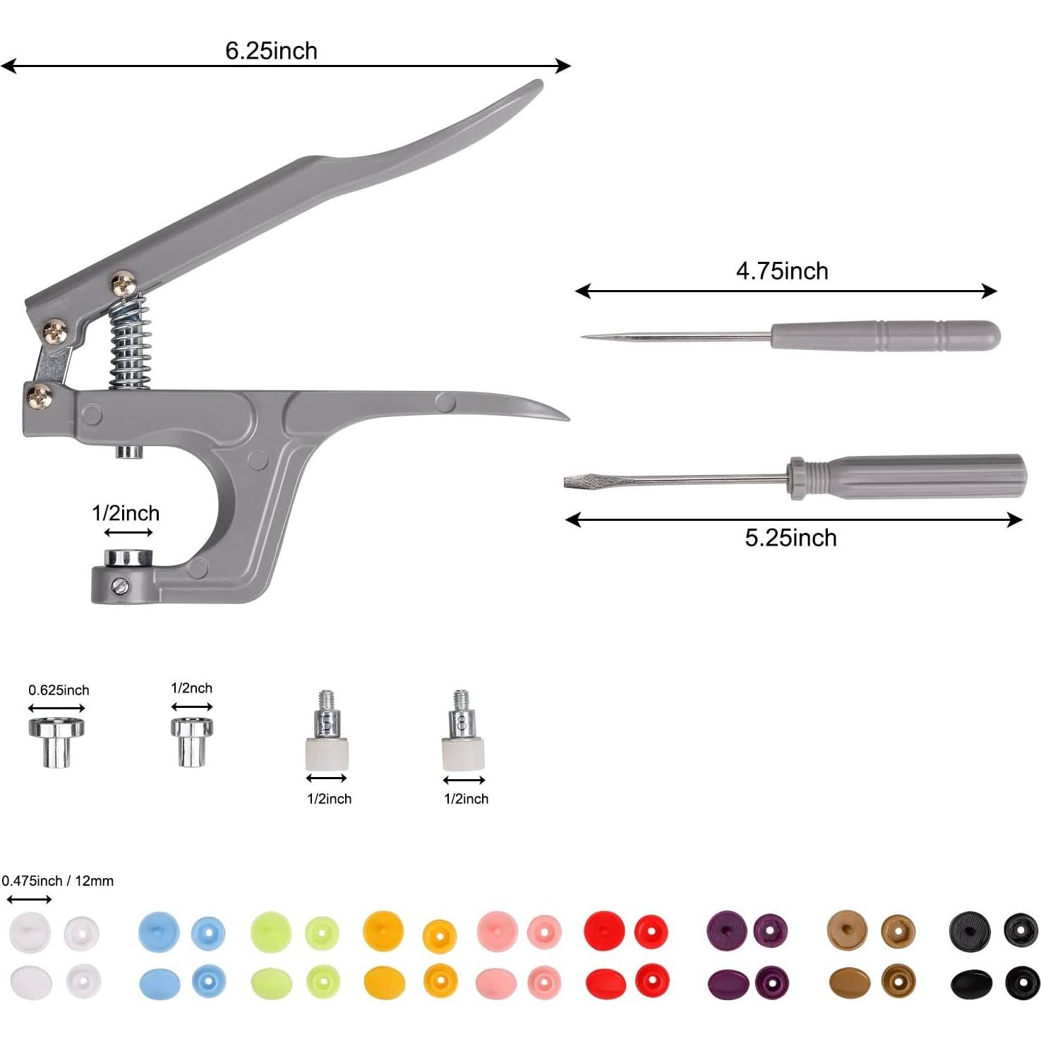 Kit de Broches de Plástico LBTEE con Alicate y 100 Juegos