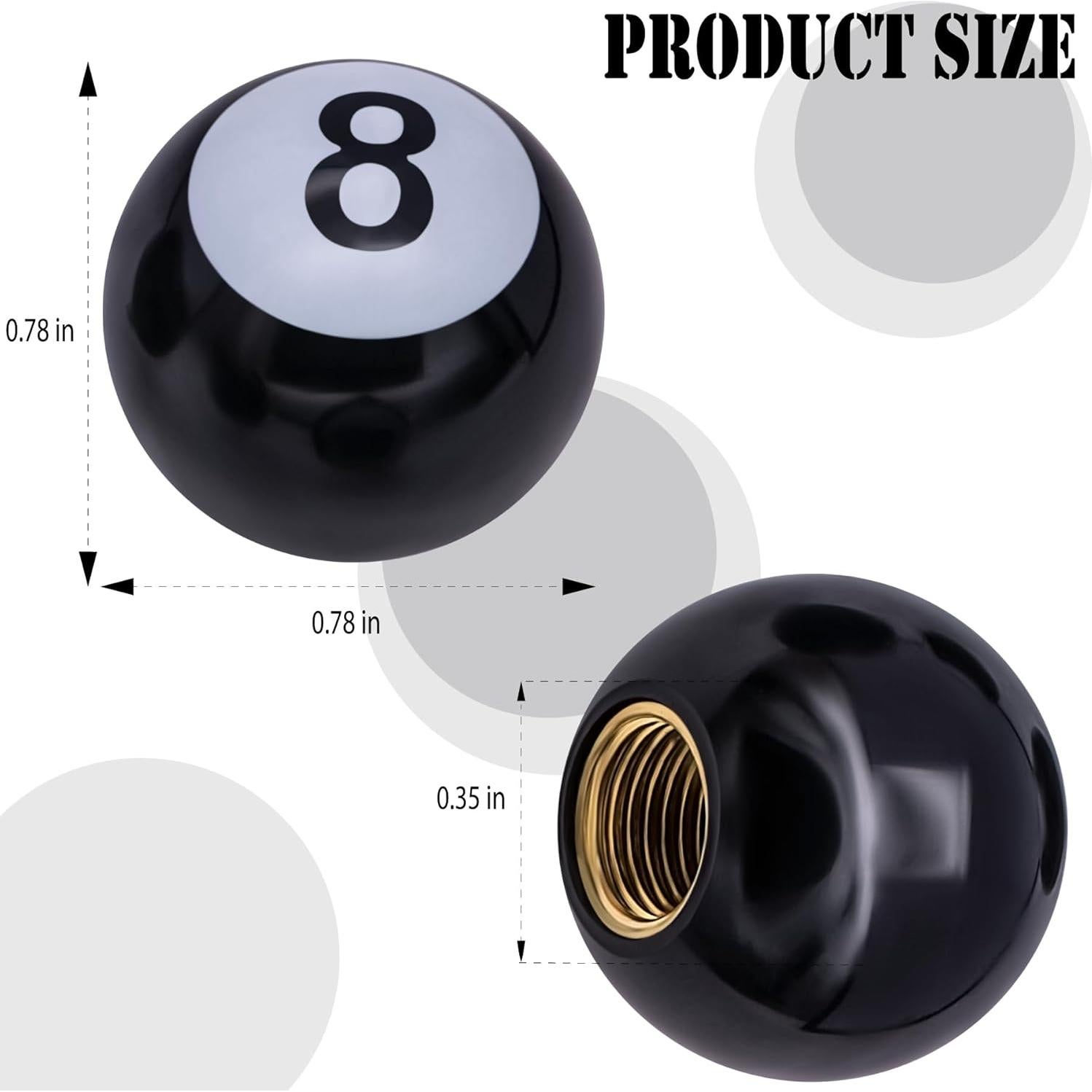 4 Tapones de Válvula de Neumático MEAJOO 8-Ball Negro Universales