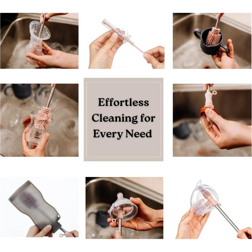 Kit de Cepillos de Limpieza de Silicona Haakaa - 3 Unidades